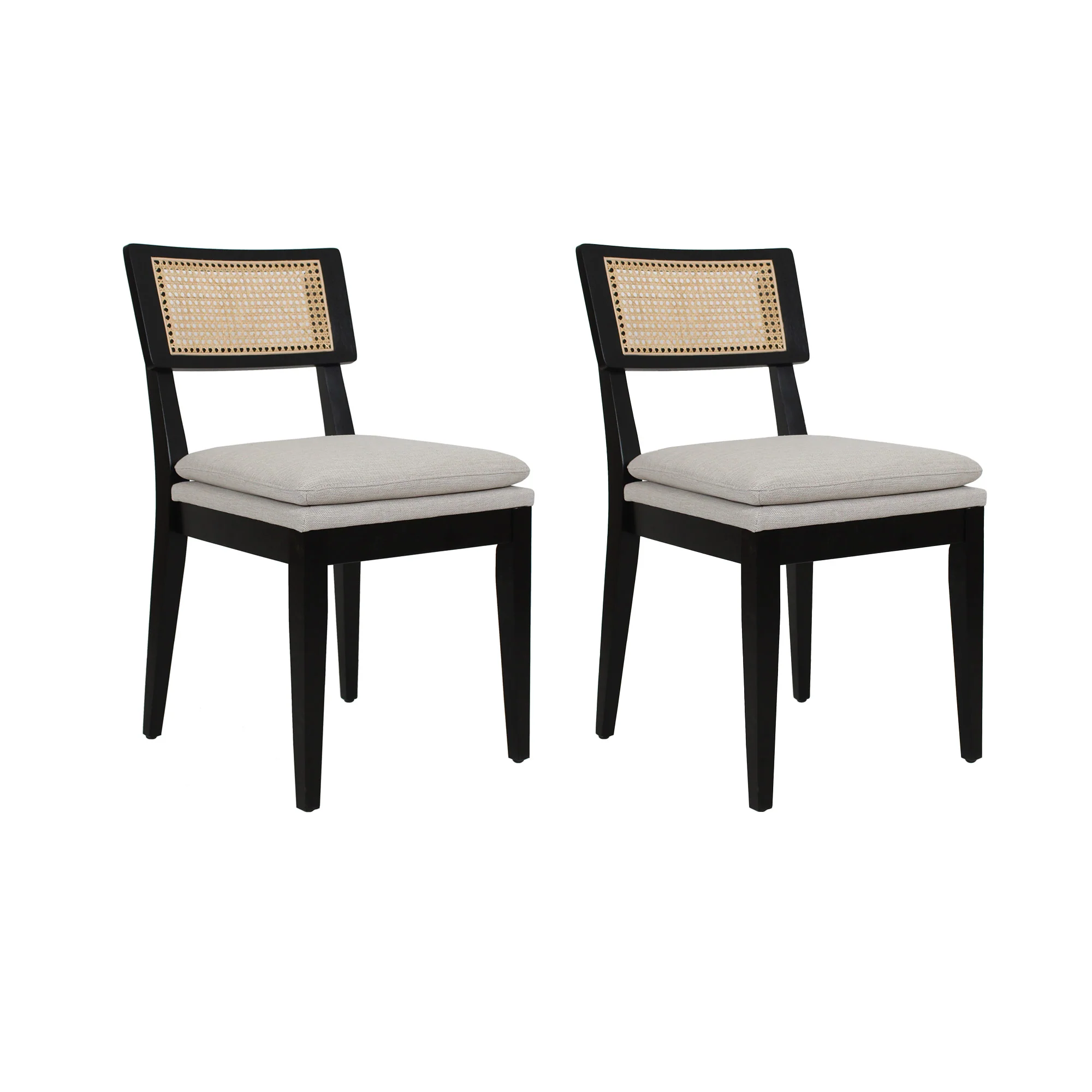 Monroe Cane Back Dining Chair Black, Set of 2