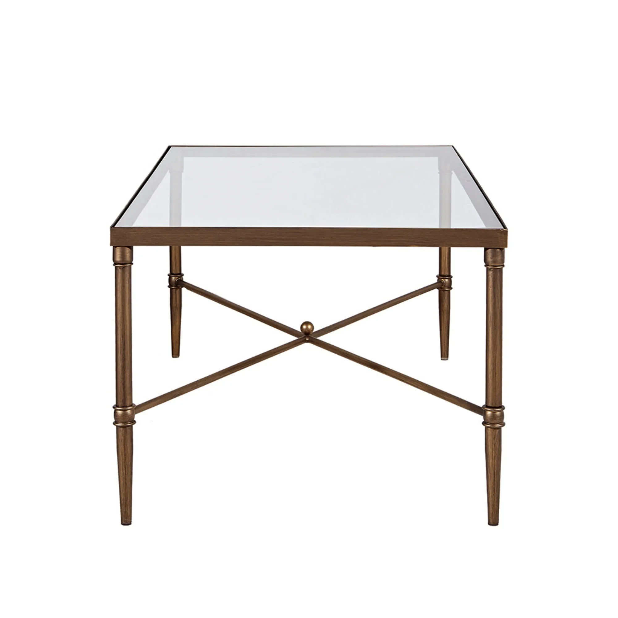 Bronze Coffee Table with Tempered Glass Top