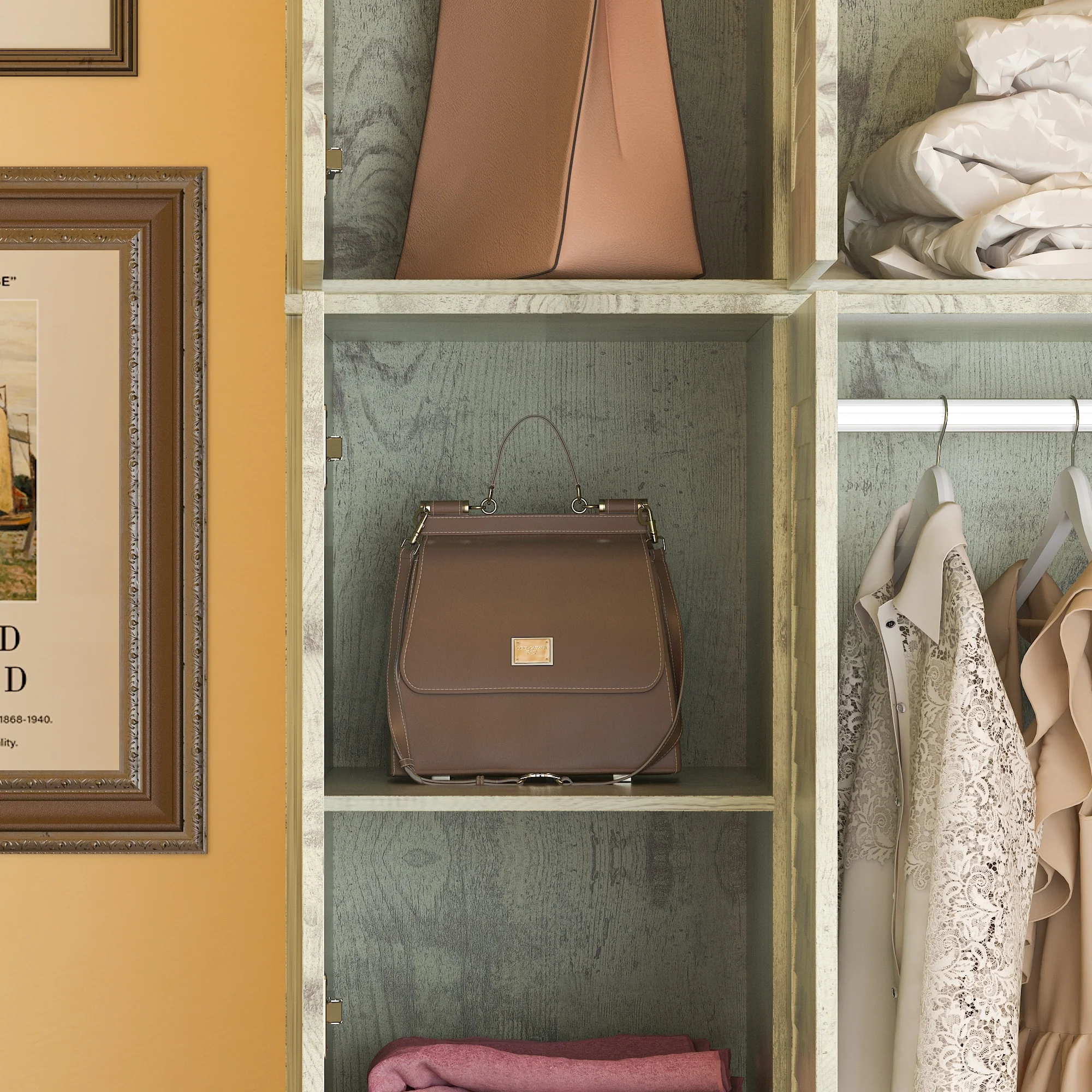 Contemporary Modern Freestanding Wardrobe Armoire Closet, 70