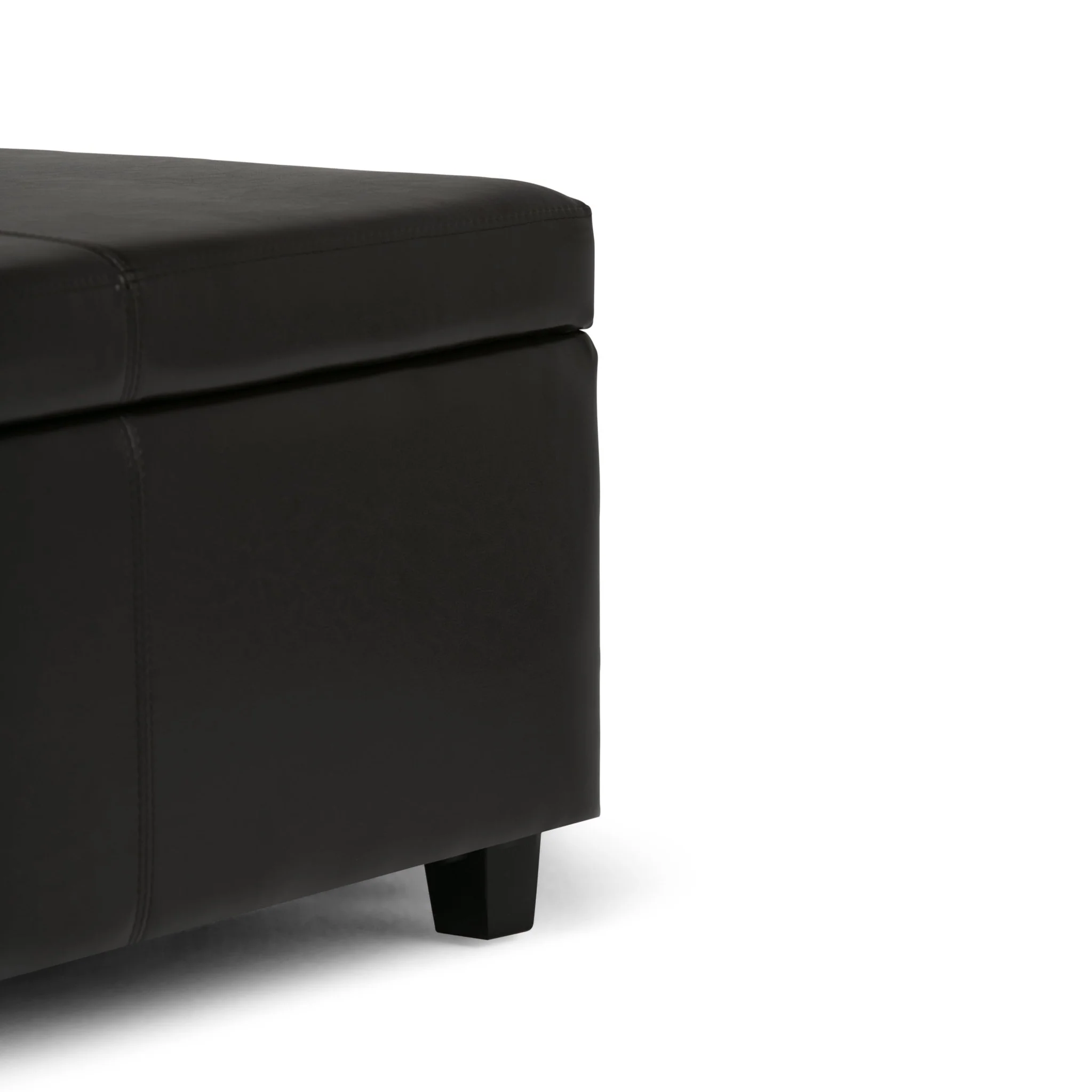 Upholstered Faux Leather Storage Ottoman