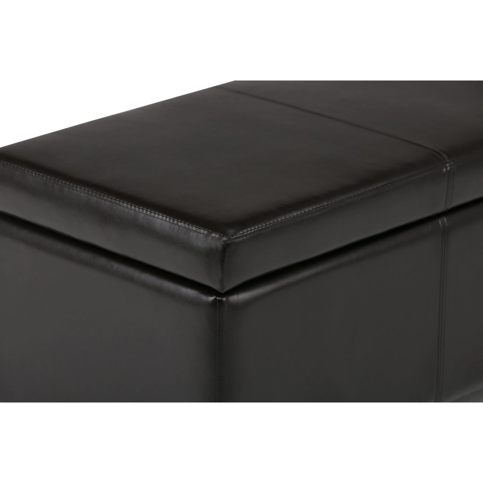 Upholstered Faux Leather Storage Ottoman