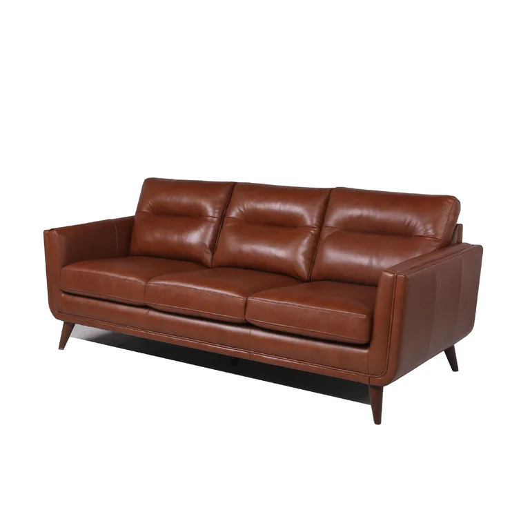 Amina 84'' Leather Sofa