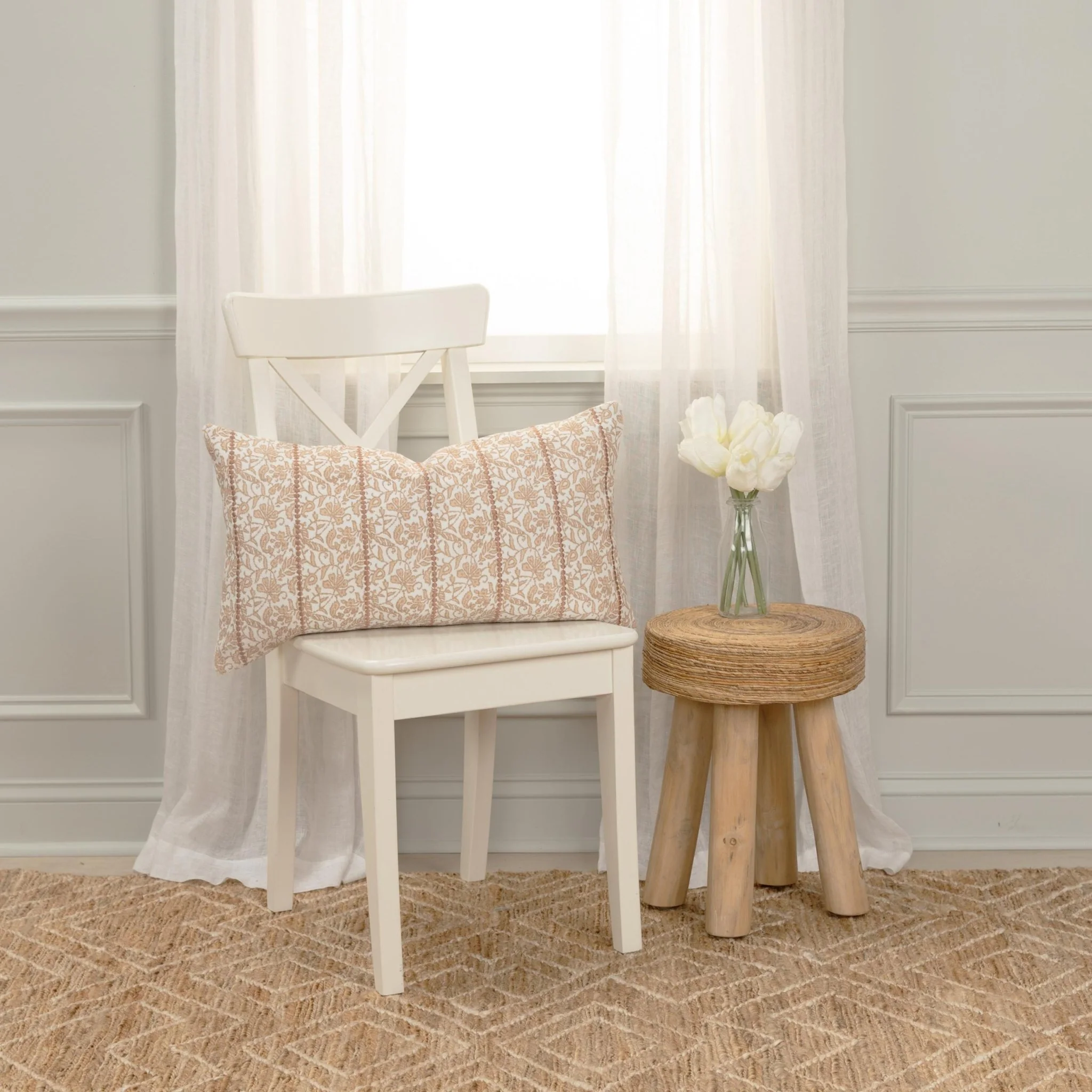 Botanical Pattern Lumbar Pillow