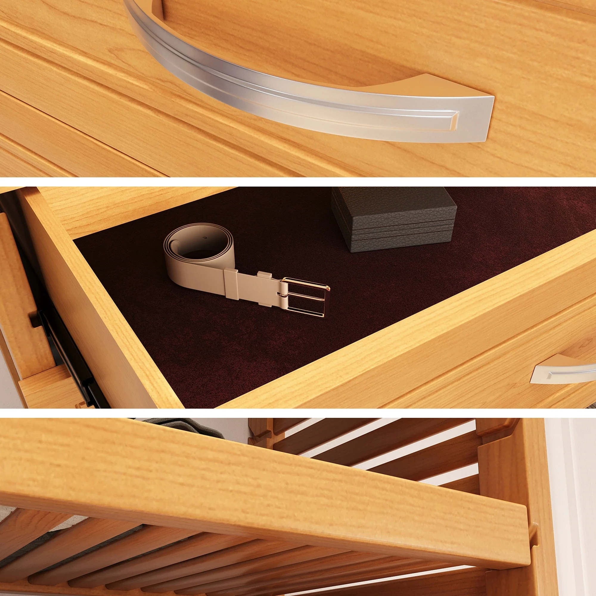 John Louis Home Solid Wood Reach-In Closet System with 5-Drawers and Doors Honey Maple