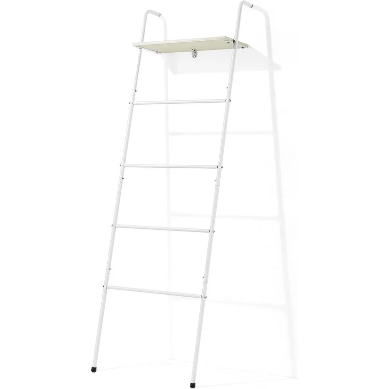 5 Layer Wall-Leaning Blanket Ladder with Shelf - 1PCS
