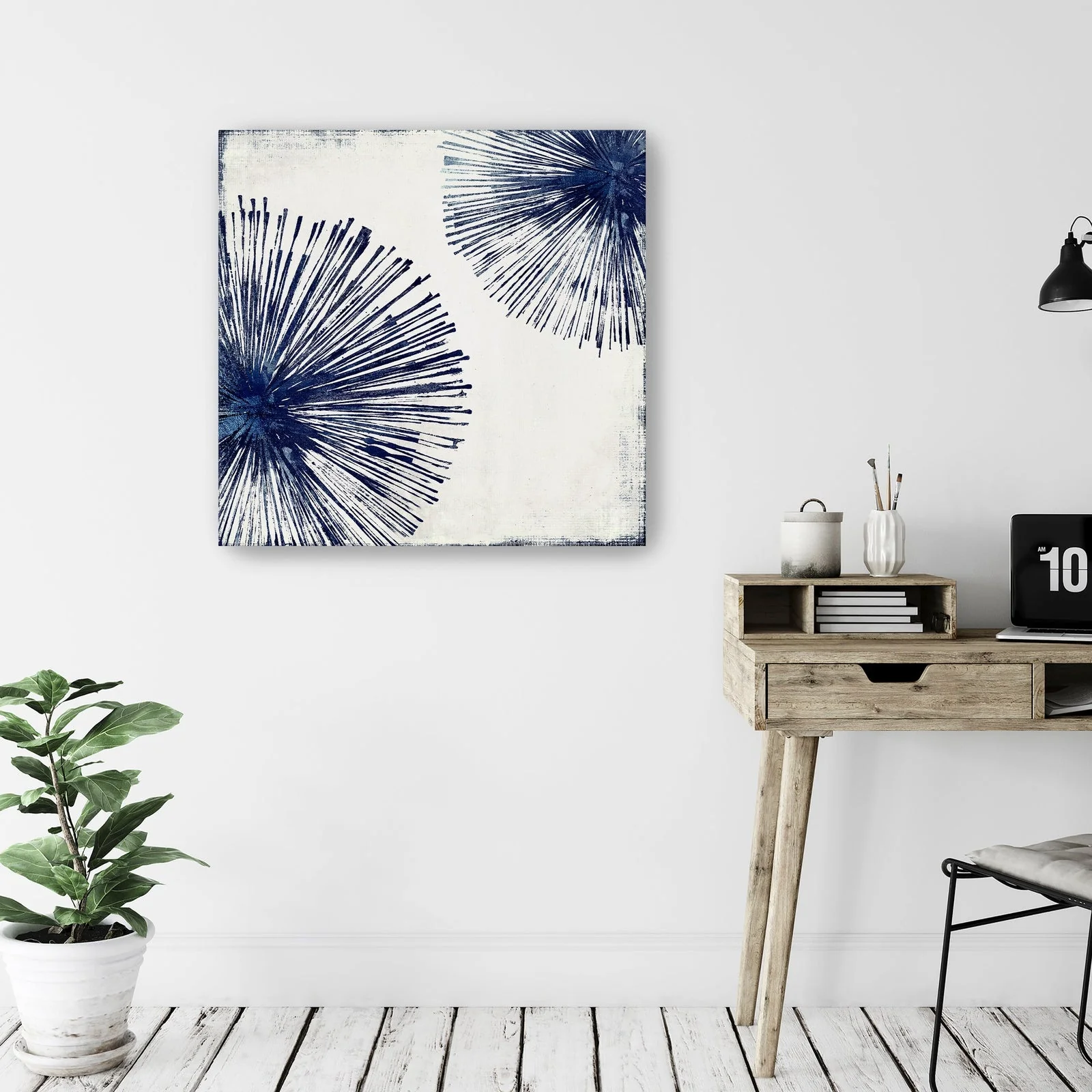 Gold Star I Indigo Canvas Giclee Wall Art