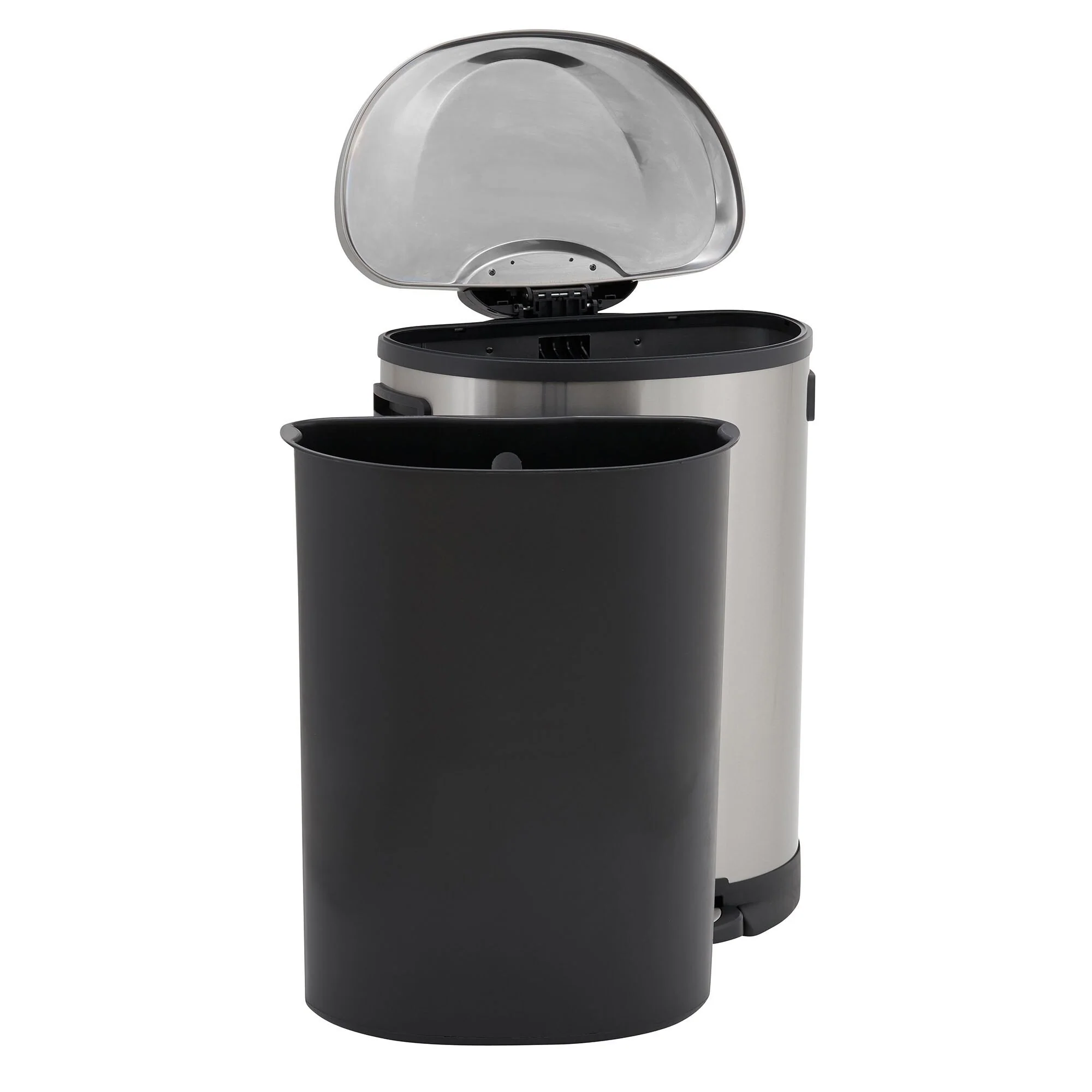 Household Essentials Stainless Steel Step Trash Can with Plastic Liner