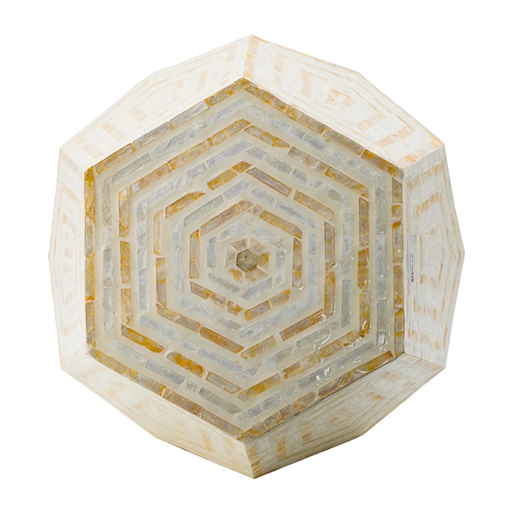 Hexagonal Capiz Side Table