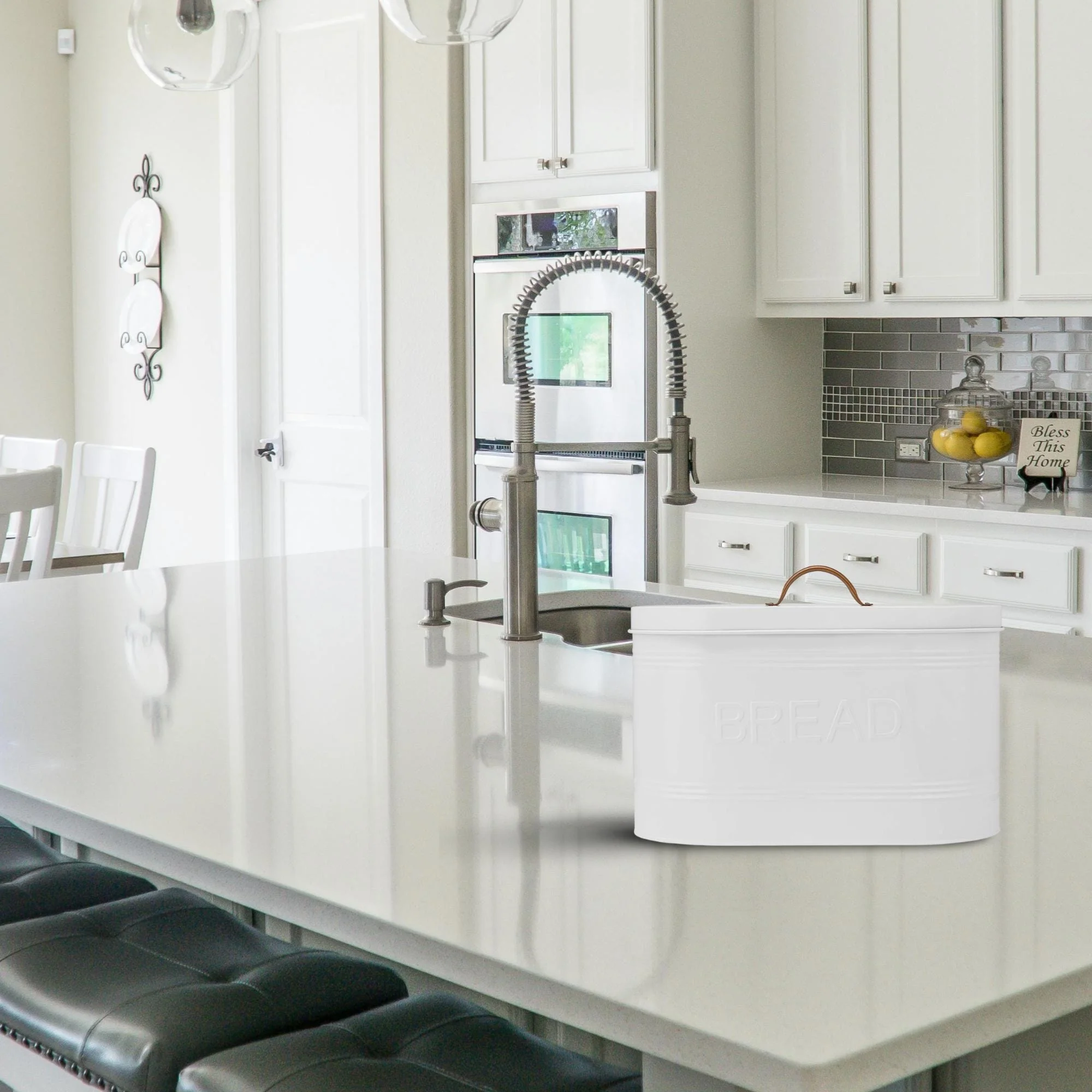 Amici Home Rustic Kitchen Galvanized Metal Bread Storage Bin 288 oz