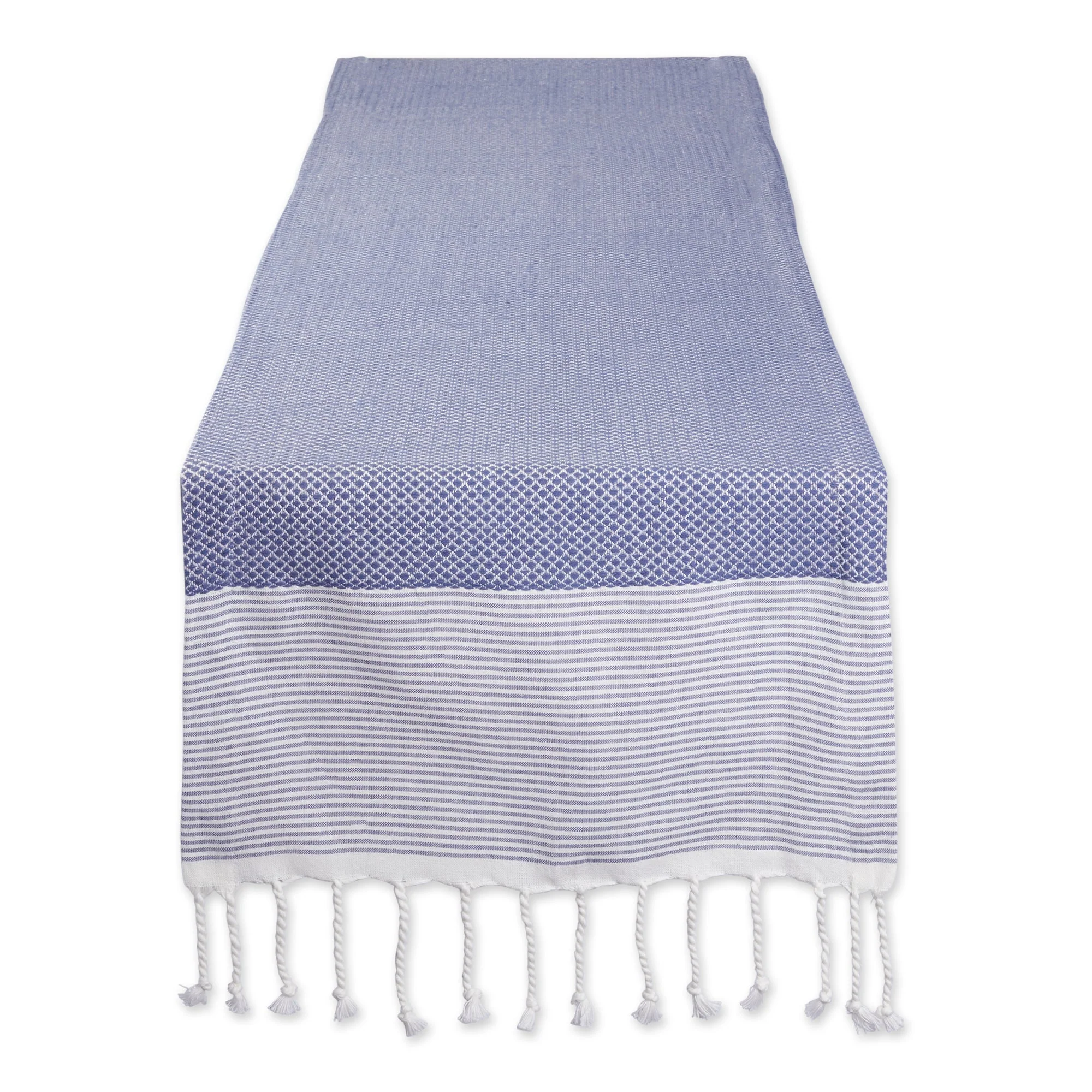 French Blue Bordered Dobby 15X108 Table Runner