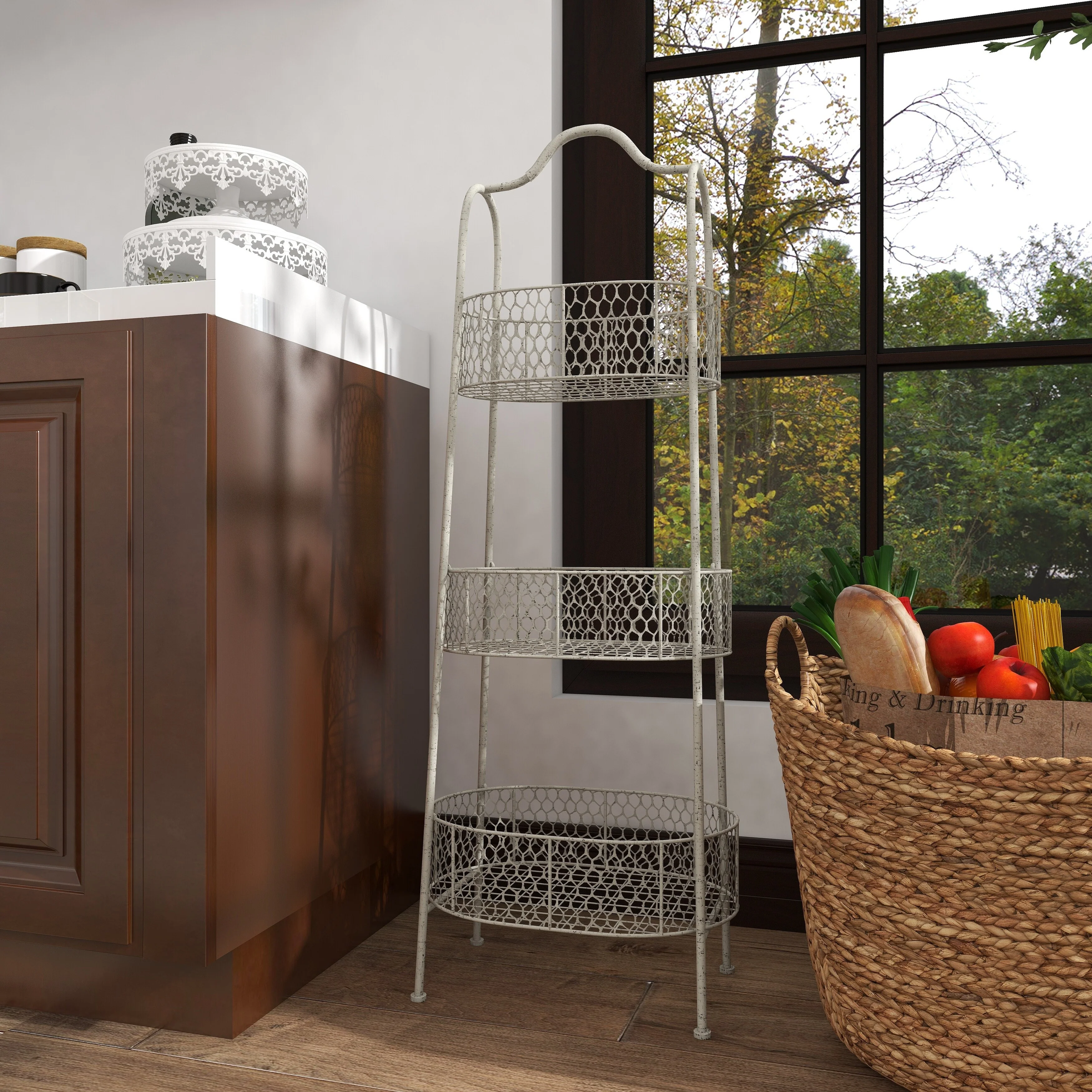 Iron Farmhouse Storage Cart 41 x 15 x 10 - 15 x 10 x 41