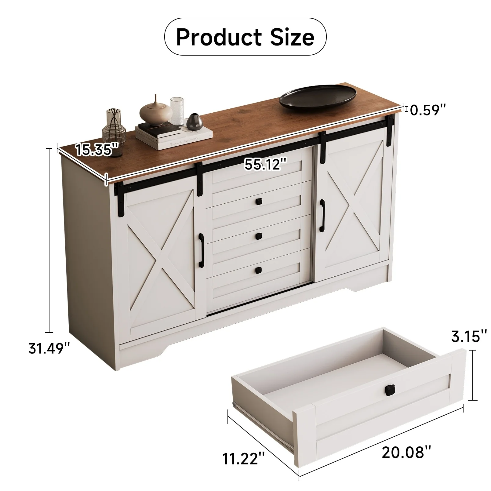 Romision Buffet Sideboard Cabinet with Doors