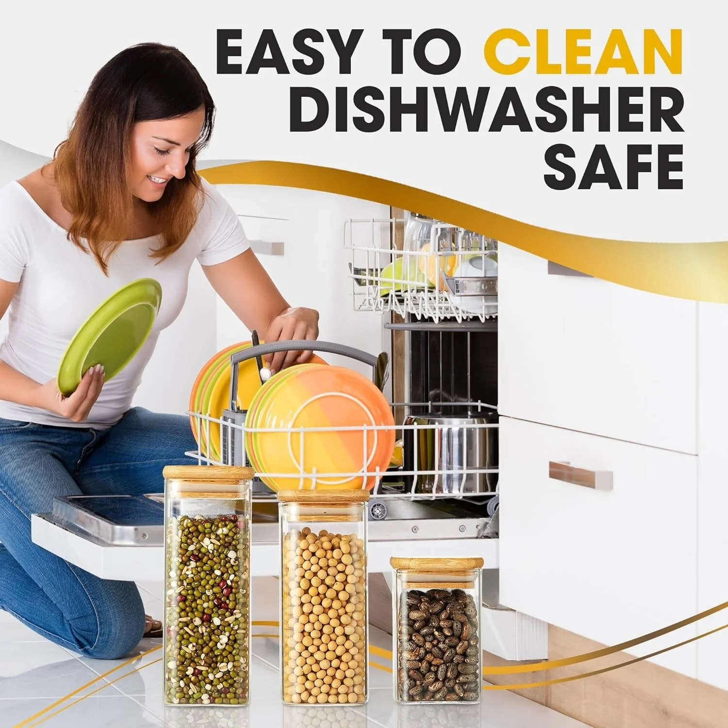 Berkware Mini Glass Jar Set with Bamboo Lids