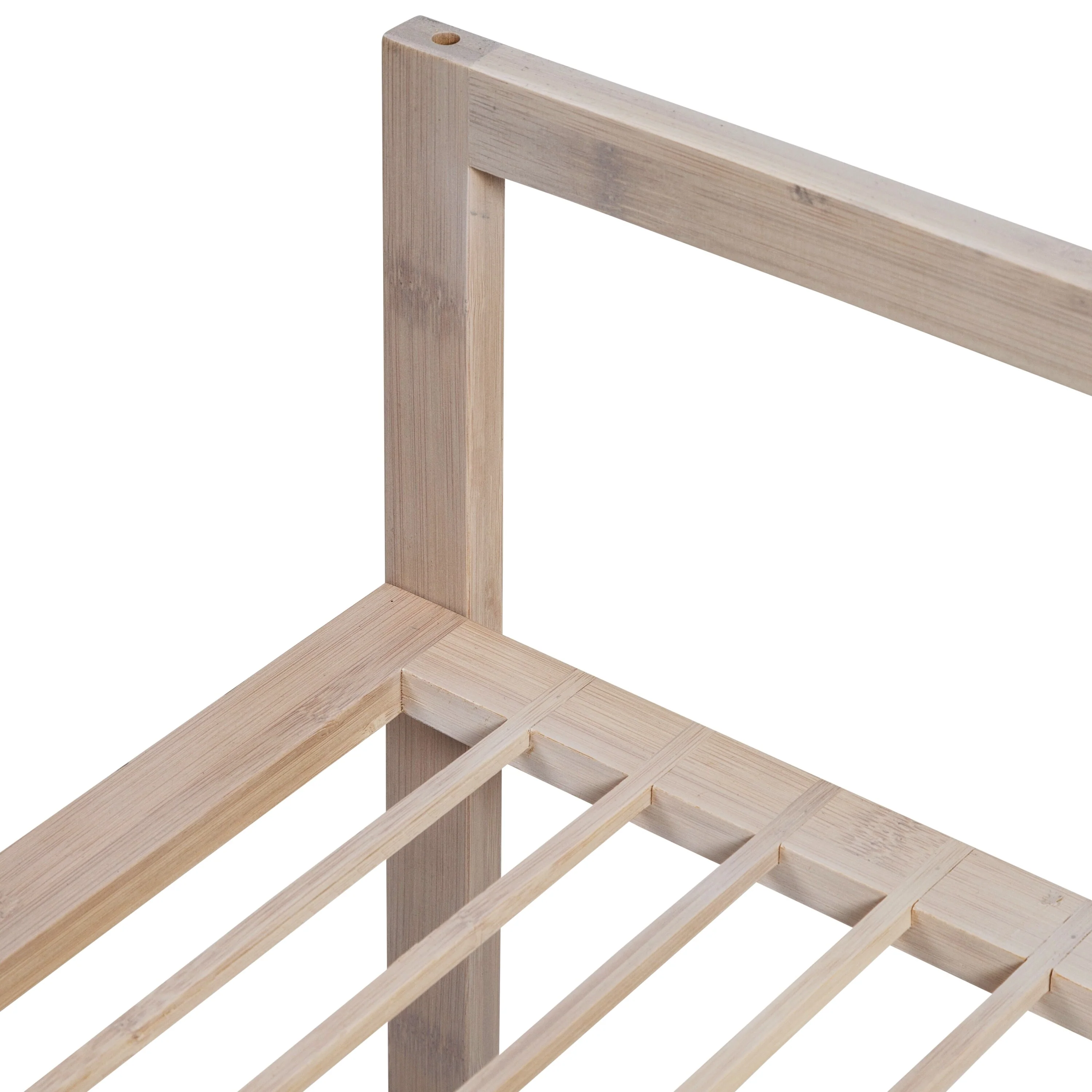 Honey-Can-Do White Wash 2-Tier Stackable 6-Pair Shoe Rack