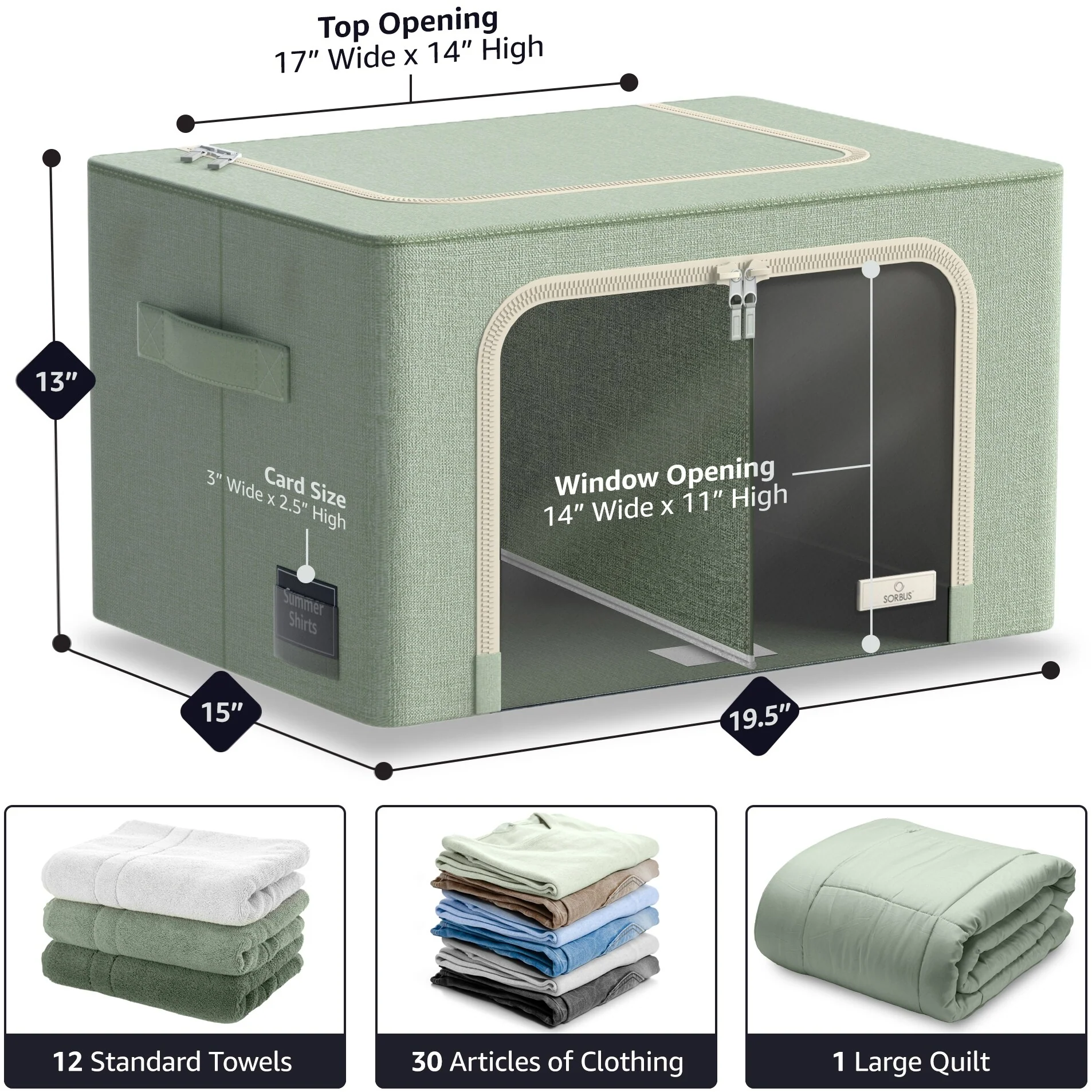 Foldable Storage Bag Breathable Bamboo Fabric Dustproof Organizer Box Charcoal - (2 Section - Beige) - N/A