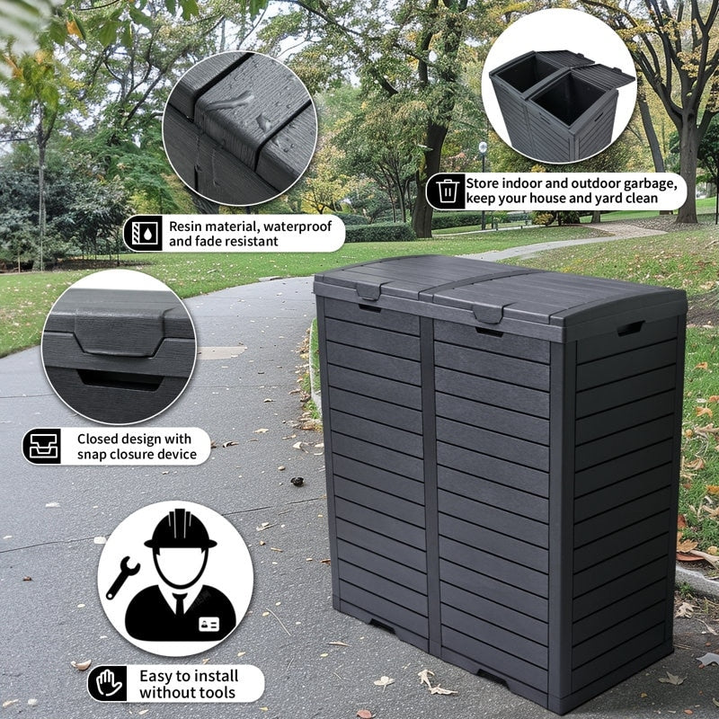 Resin Step On Curbside Trash Can & Recycling Bin