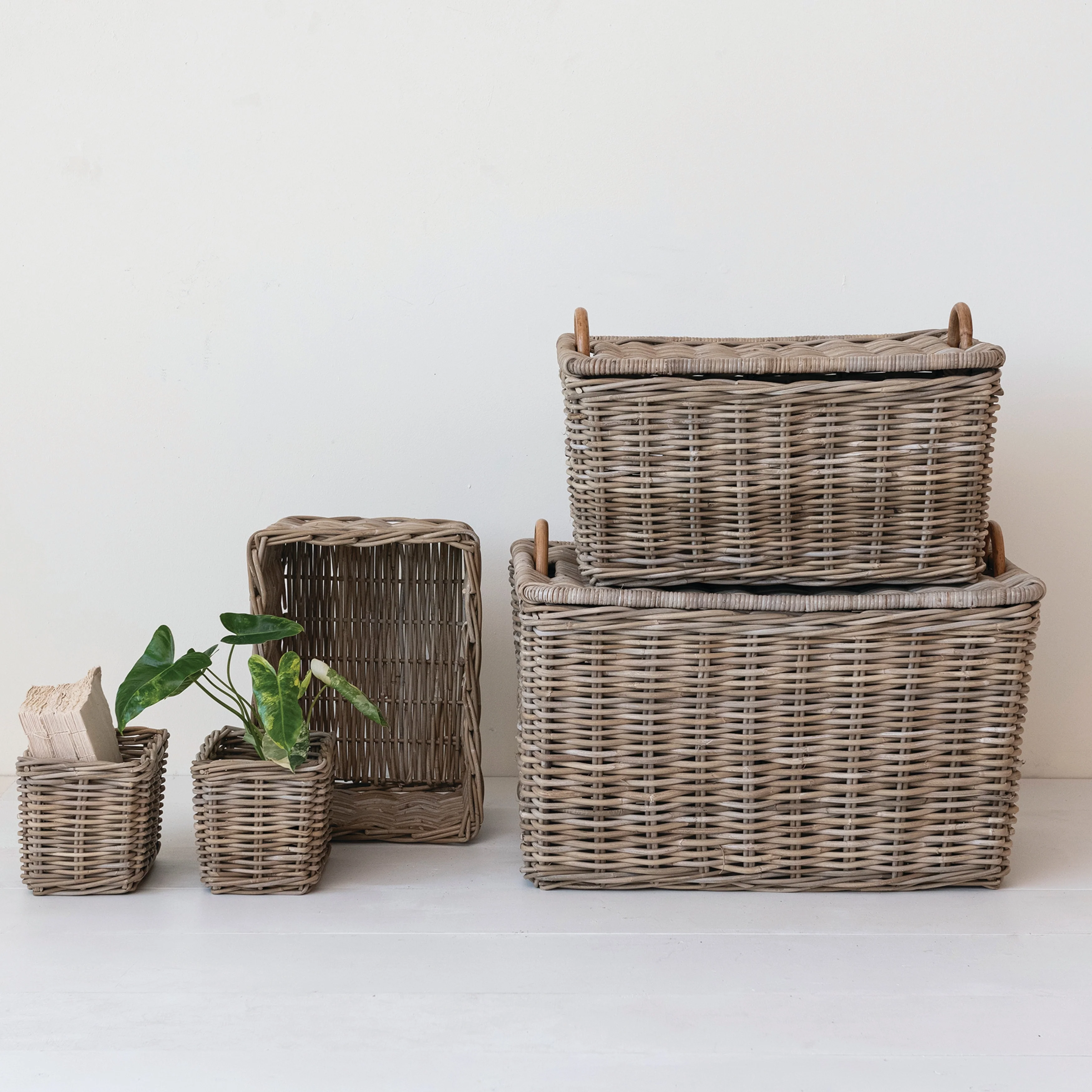 Woven Rattan Basket Storage