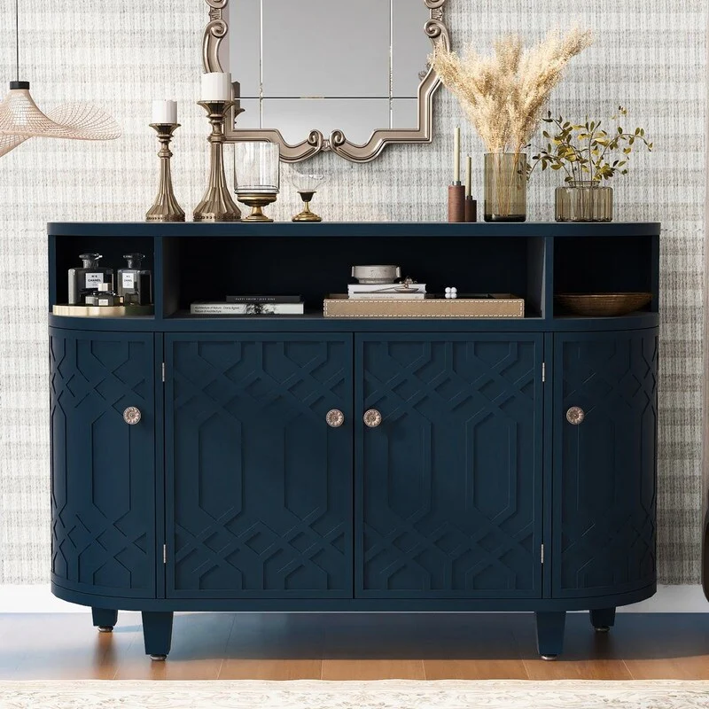 48''W Storage Cabinet with Four Doors and Adjustable Shelves - N/A