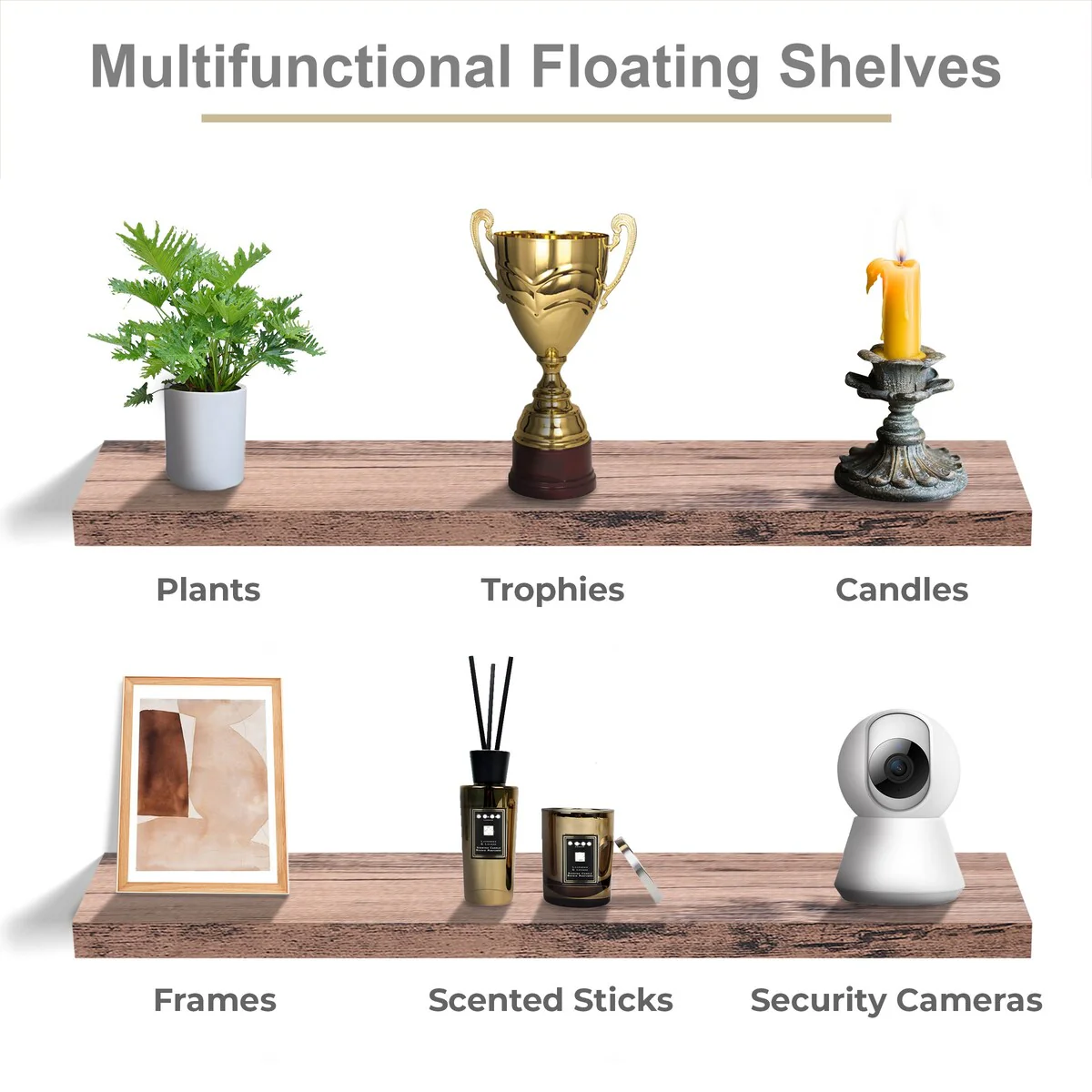 Sorbus Long Floating Shelves for Wall Set of 2 - 35