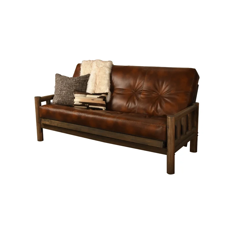 Anders Full / Double 80'' Faux Leather Tufted Futon And Mattress