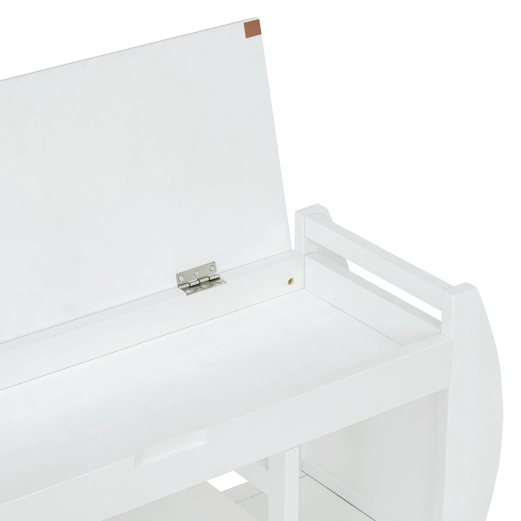 Multifunctional Storage Bench with Cushion and Curved Side Panel for Entrance and Living Room