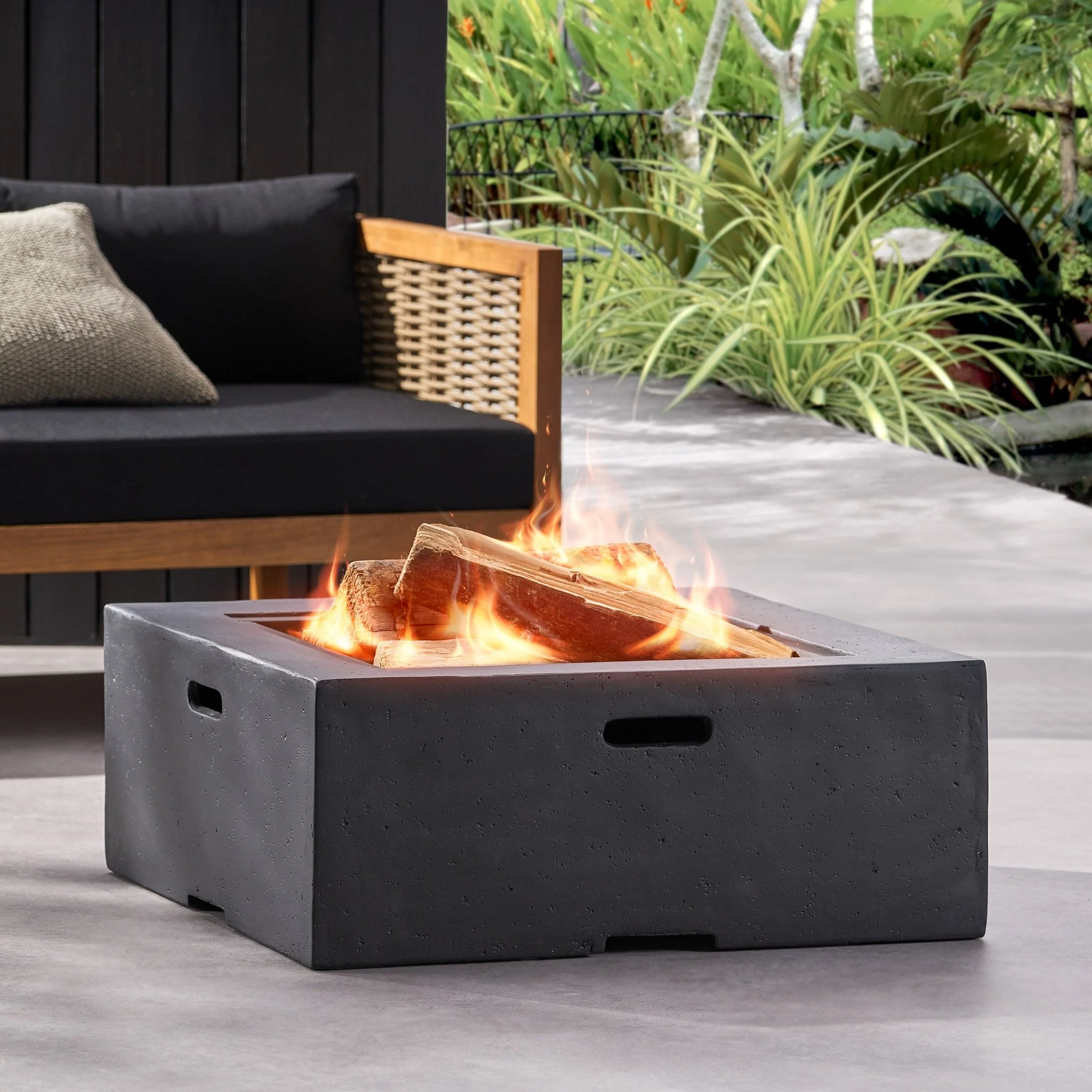 Outdoor Square Wood Burning Firepit
