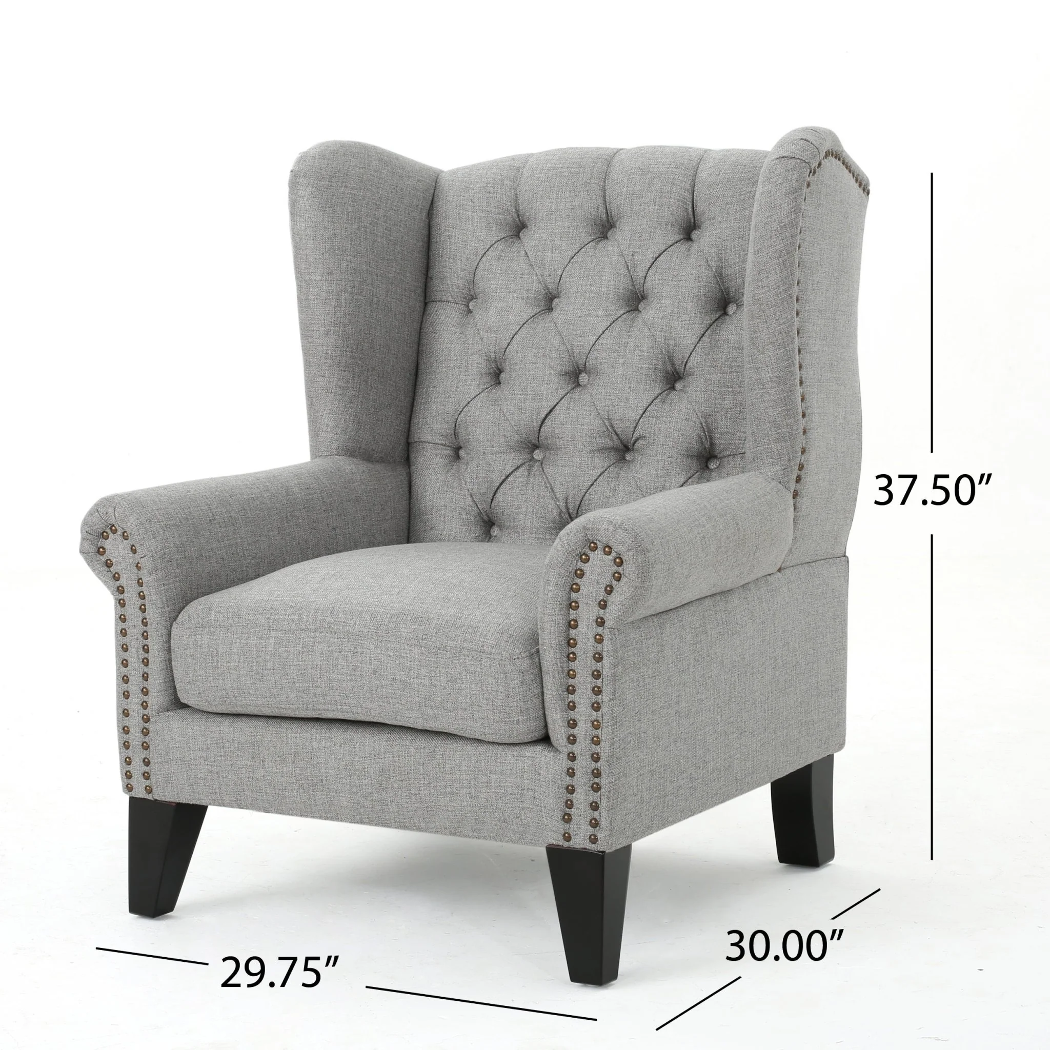 Cerebral Upholstered Wingback Chair with Diamond Tufting and Nailhead Trim