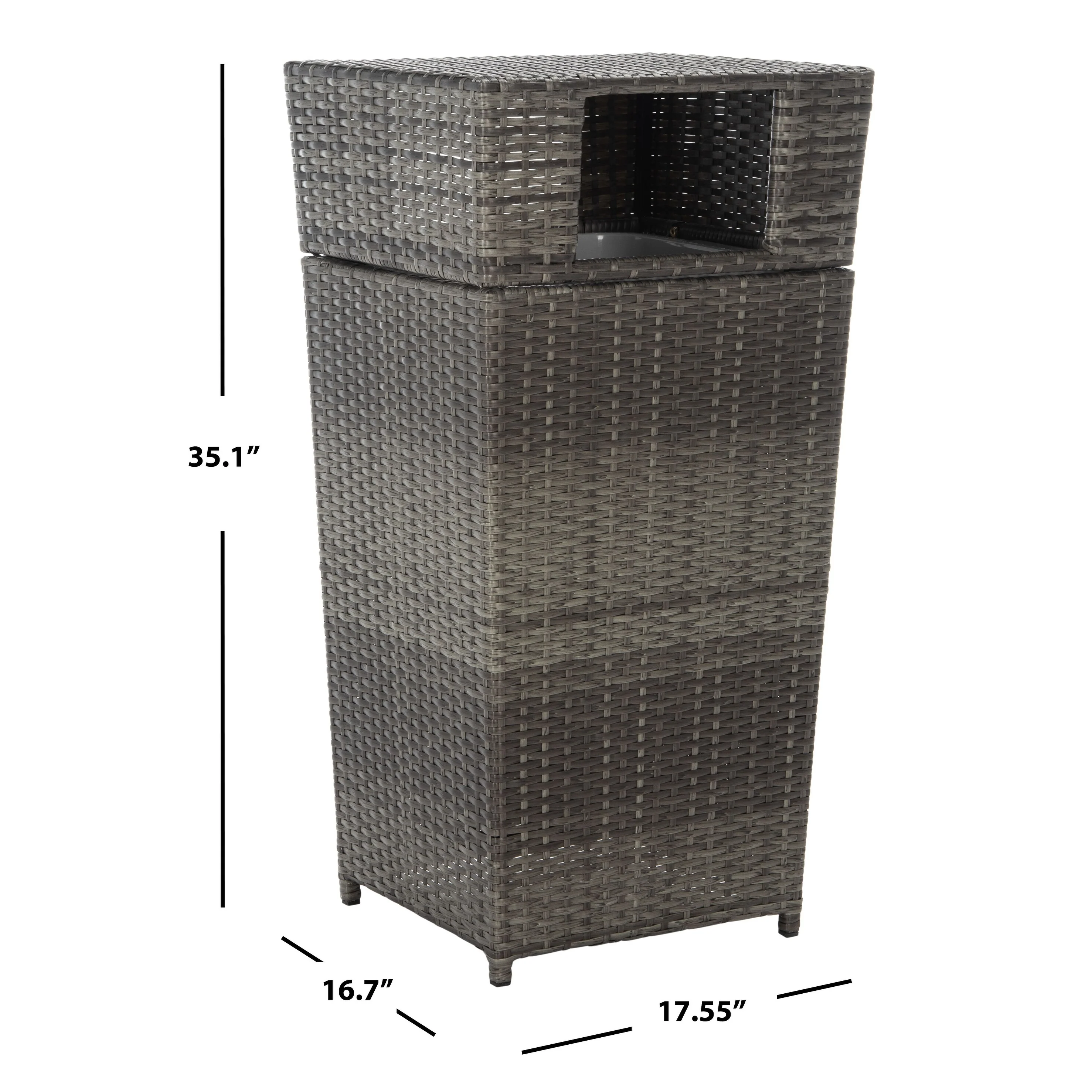 SAFAVIEH Outdoor Jennie Trash Bin (Fully Assembled)
