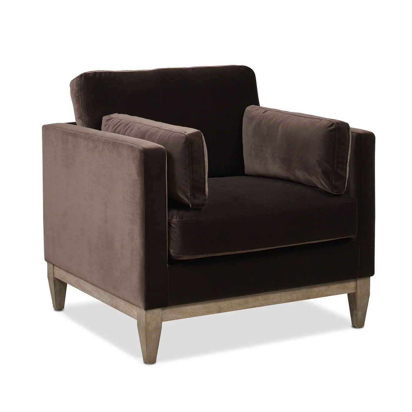 Contour Velvet Upholstered Accent Chair with Removable and Reversible Back