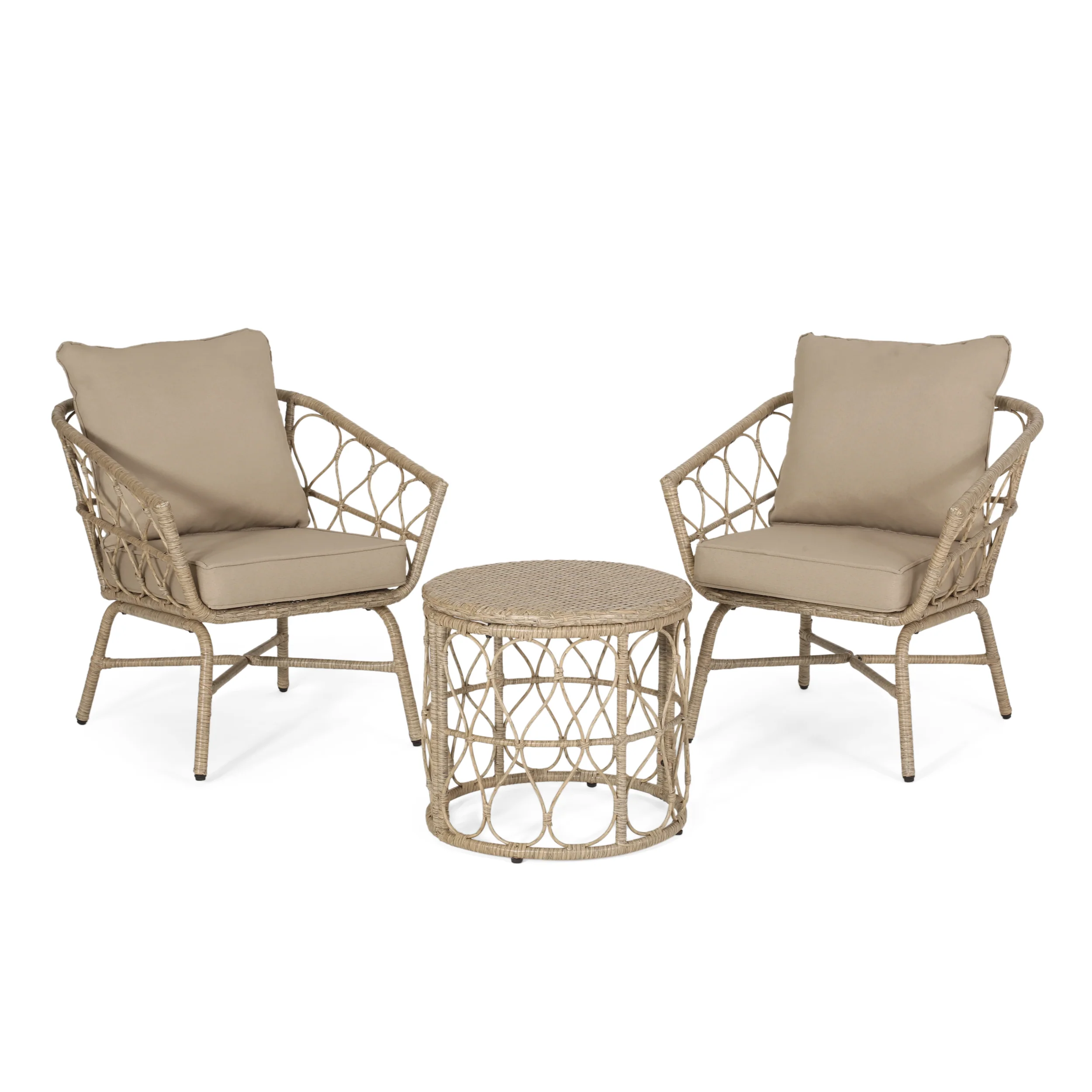 Zircon 3-Piece Patio Set with 2 Club Chairs and Round Table