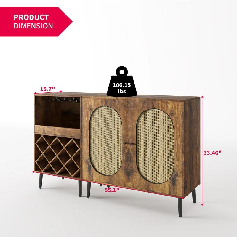 Mixoy Convertible Wine Bar Cabinet,55