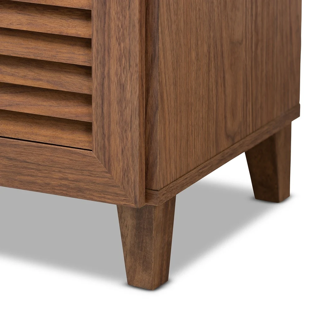 Baxton Studio Contemporary 11-shelf Wood Shoe Storage Cabinet with Drawer