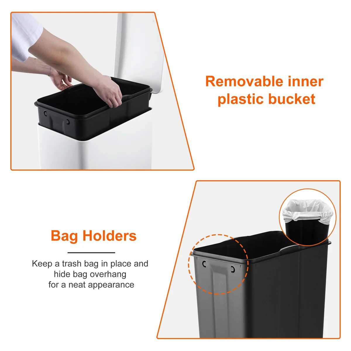 Innovaze 11.9 Gallon Slim Matt Trash Can