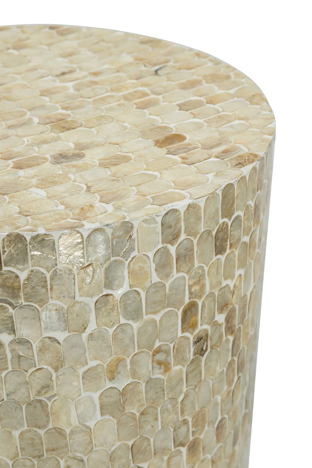 Round Gold Capiz Side Table