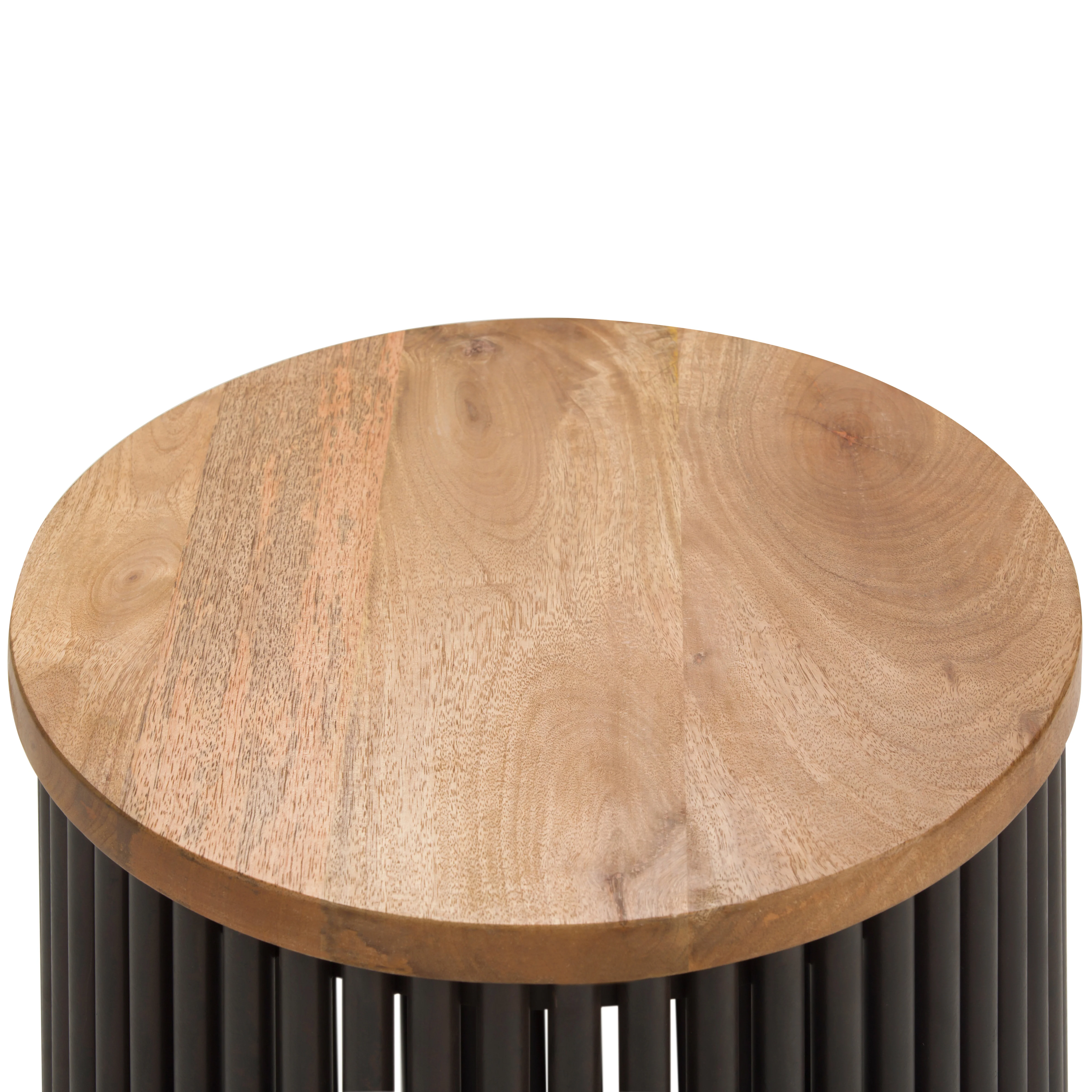 Valiant Cylinder-Shaped Accent Table with Pipe Design Base