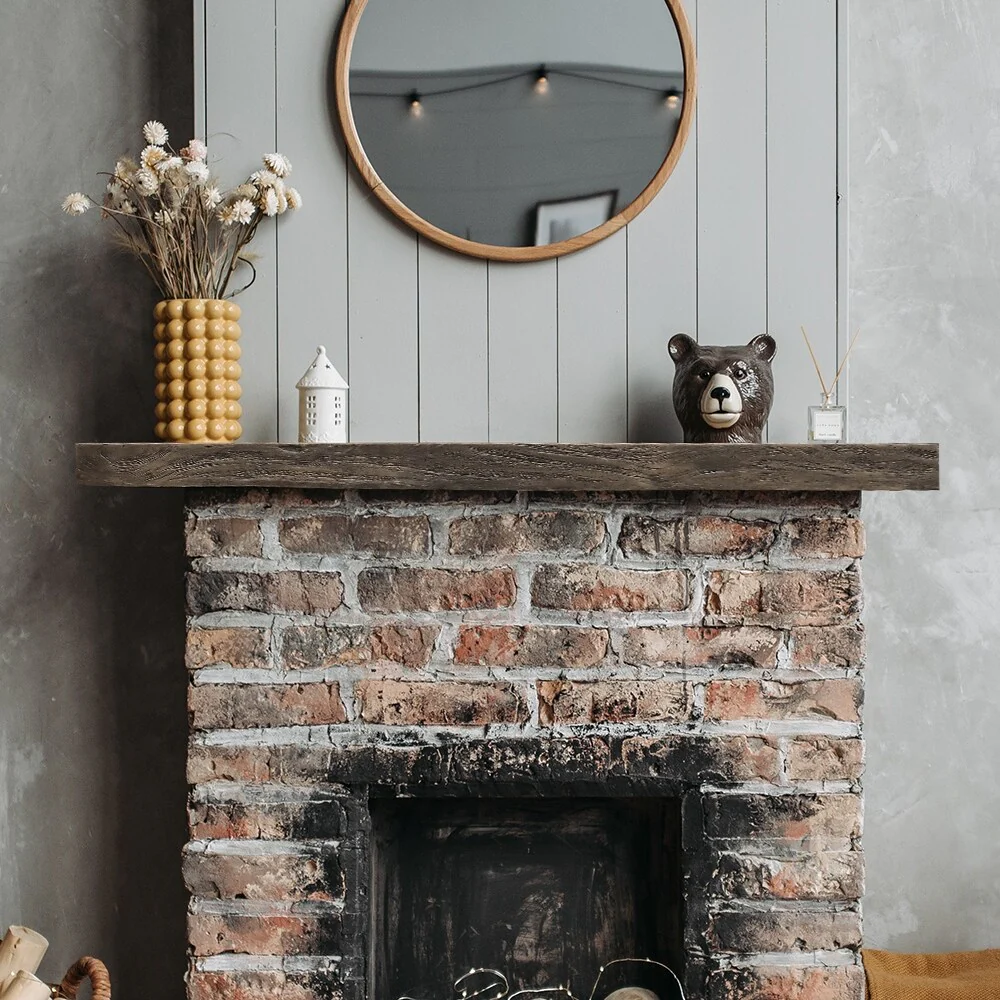 60-In Fireplace Mantel Shelf Wall Mounted - Farmhouse Floating Shelves