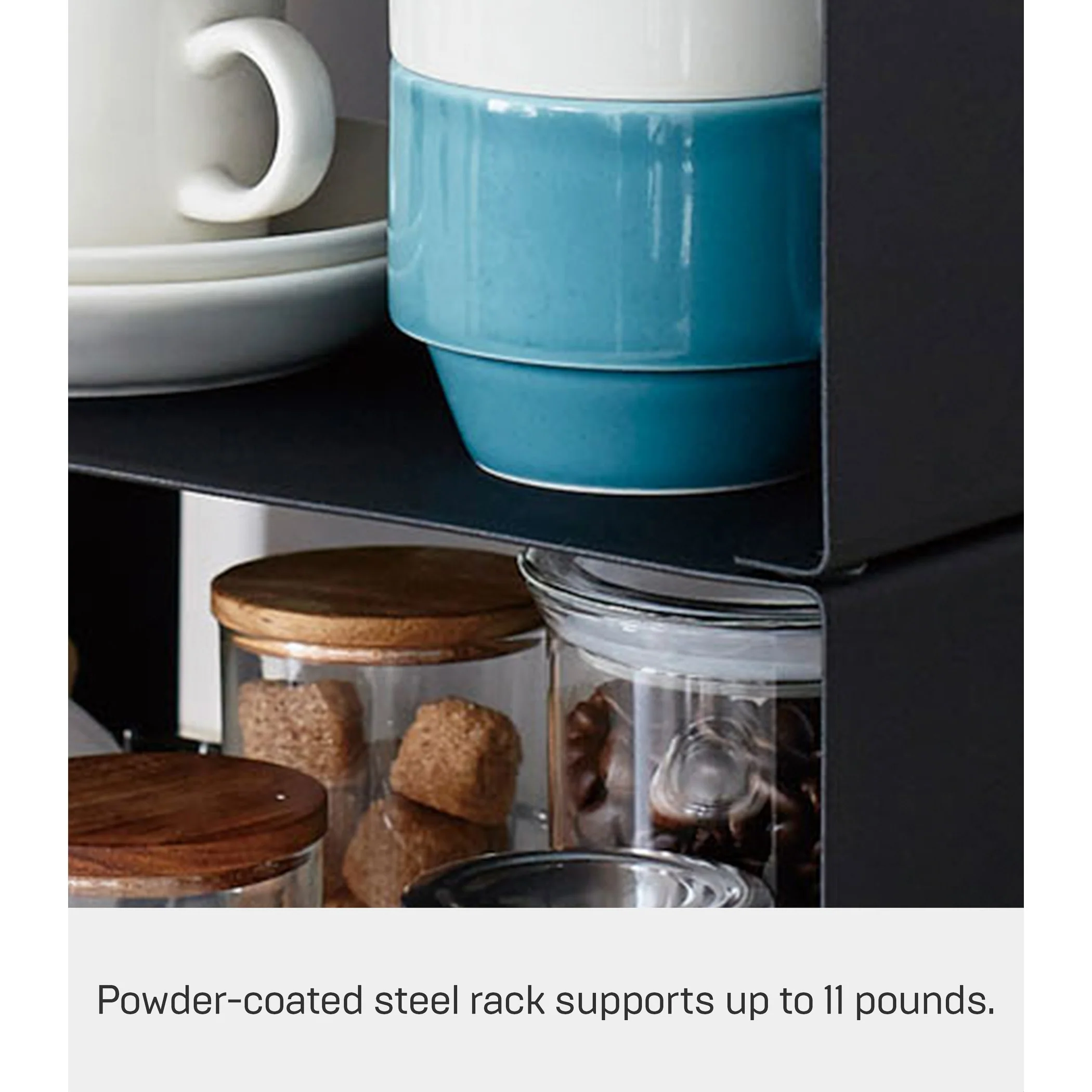 Yamazaki Home Stackable Countertop Shelf - Two Sizes, Steel, Large, Stack up to two, Holds 11 lbs