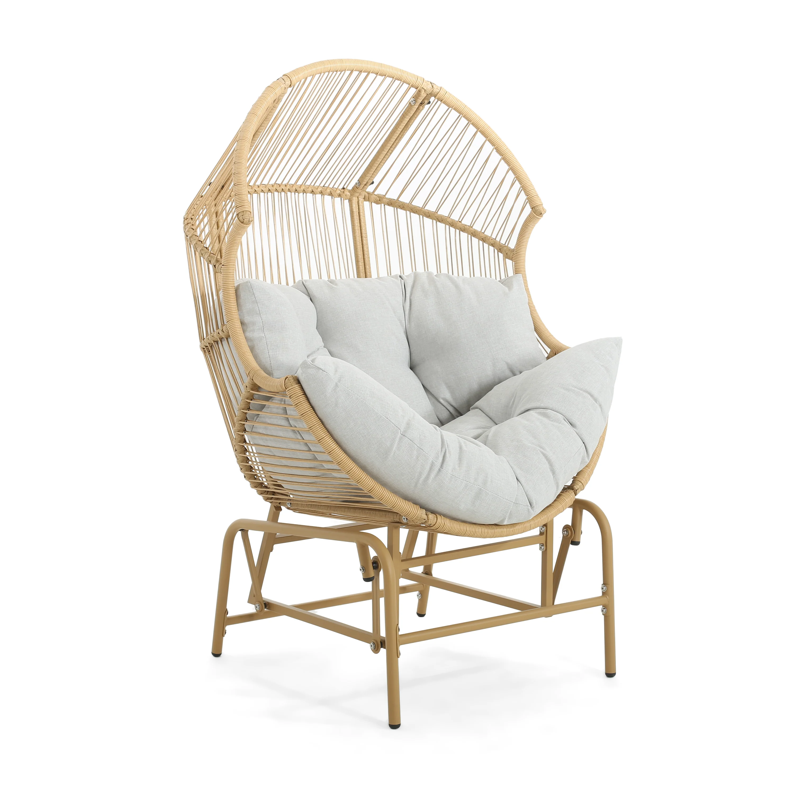 Variscite Outdoor Wicker Glider Chair with Cushion Seat