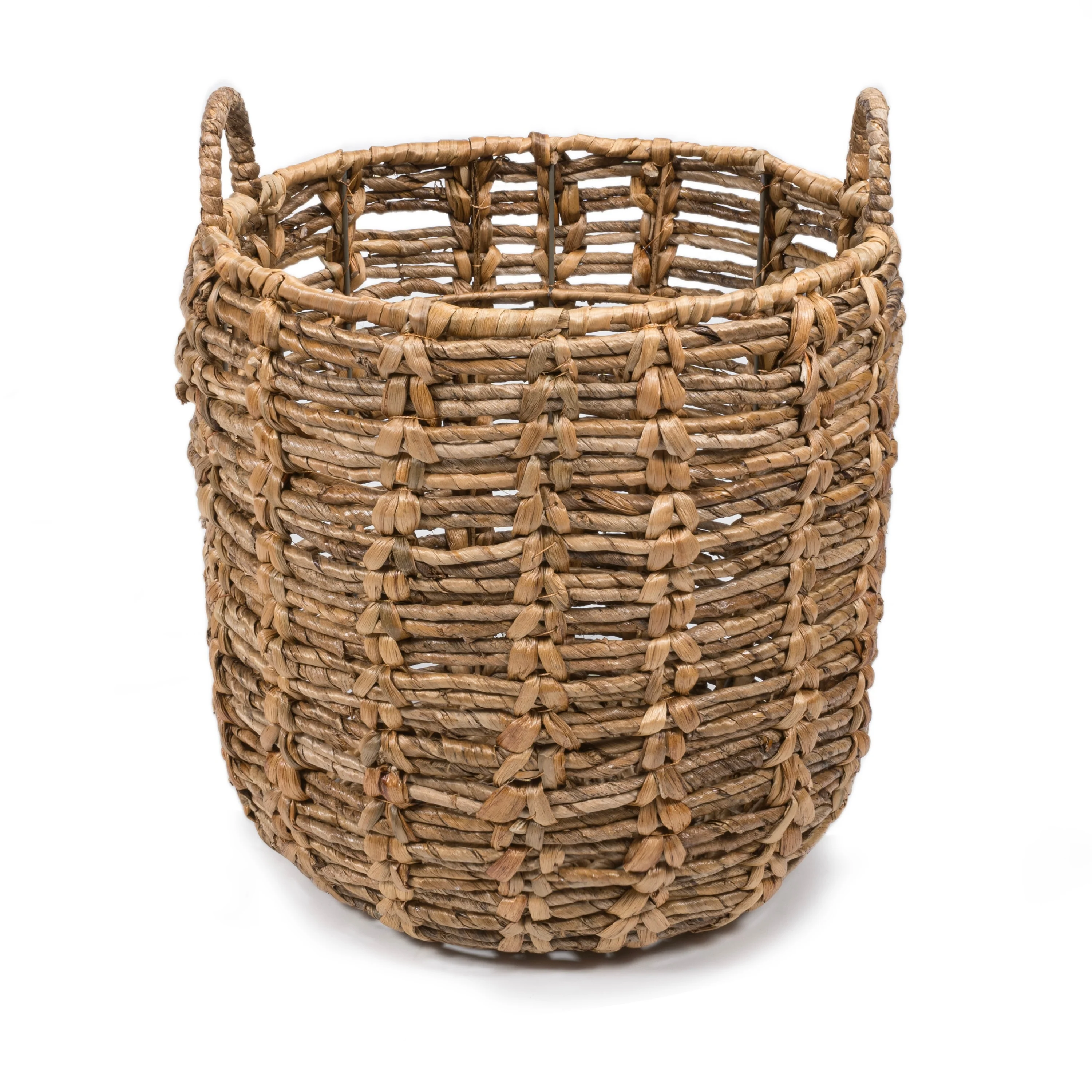 happimess Bohemian Hand-Woven Abaca Basket with Handles