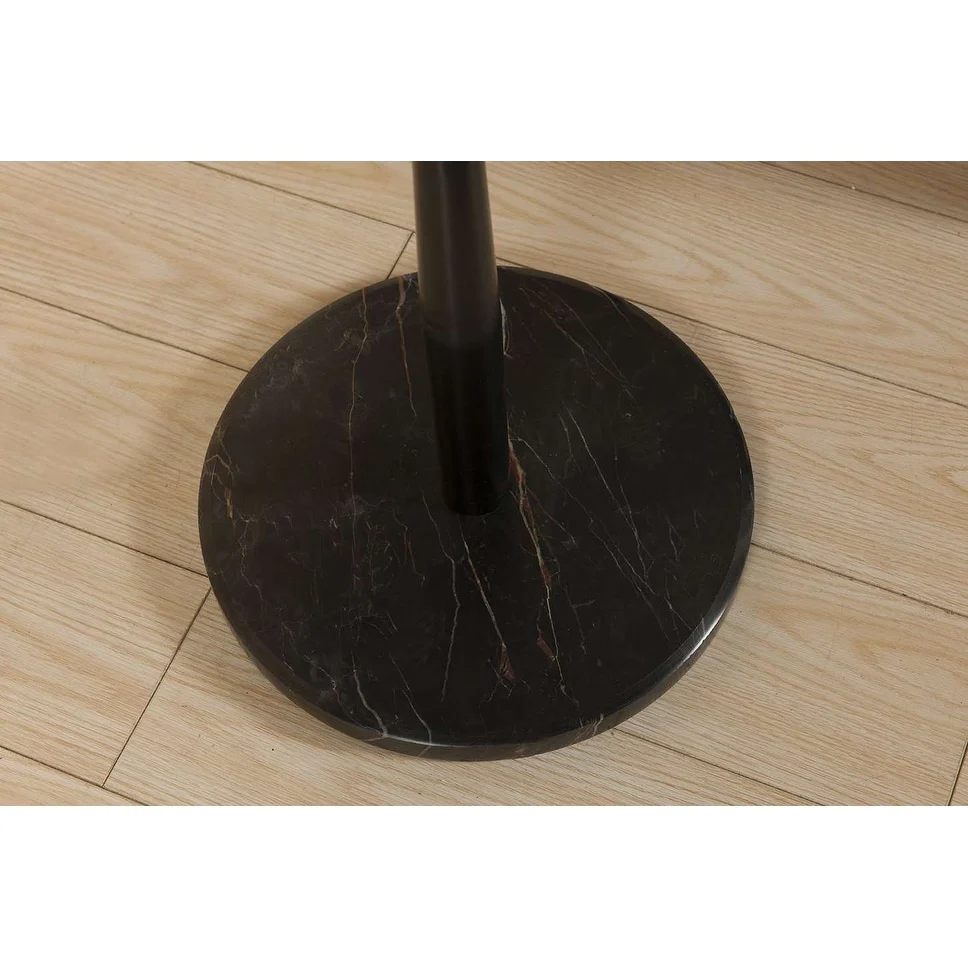 Black Metal & Walnut Wood Hall Tree Coat & Hat Rack Stand