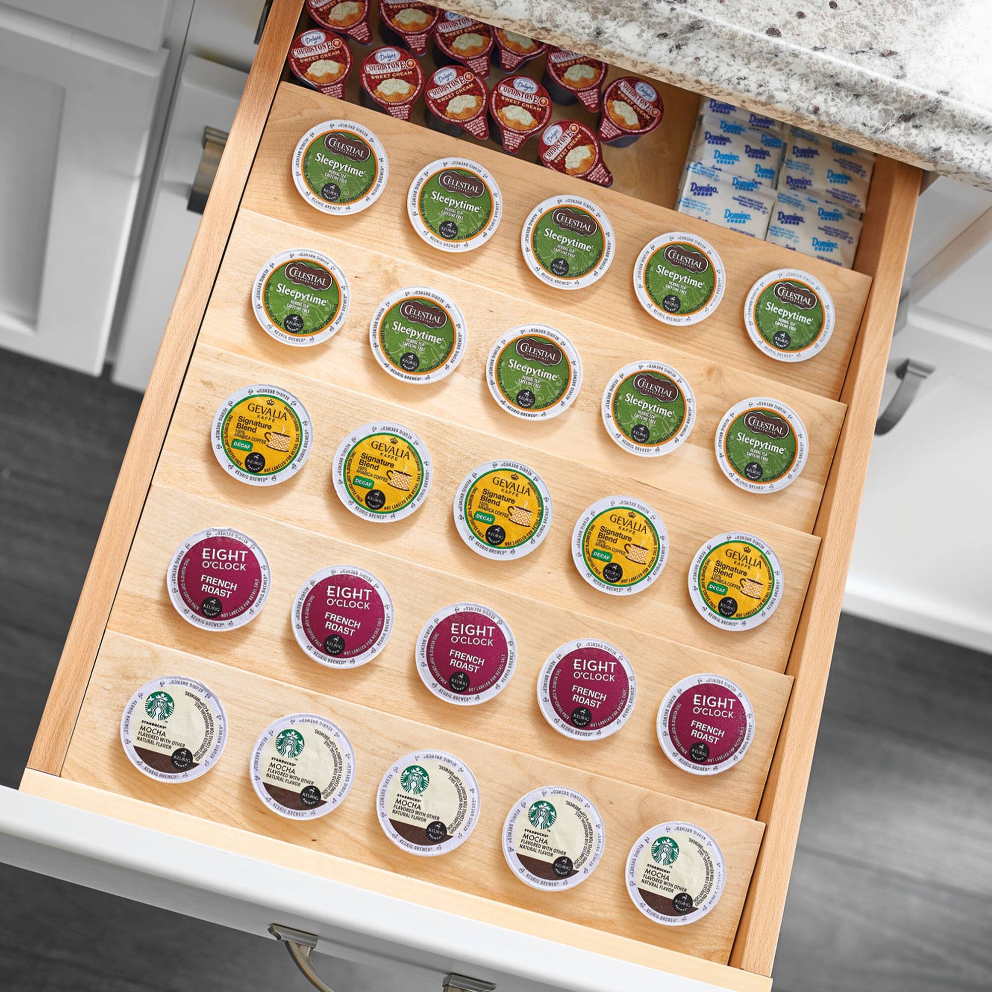 Rev-A-Shelf 22'' Custom Wooden Kitchen Drawer Insert for K-Cup, 4CDI-24