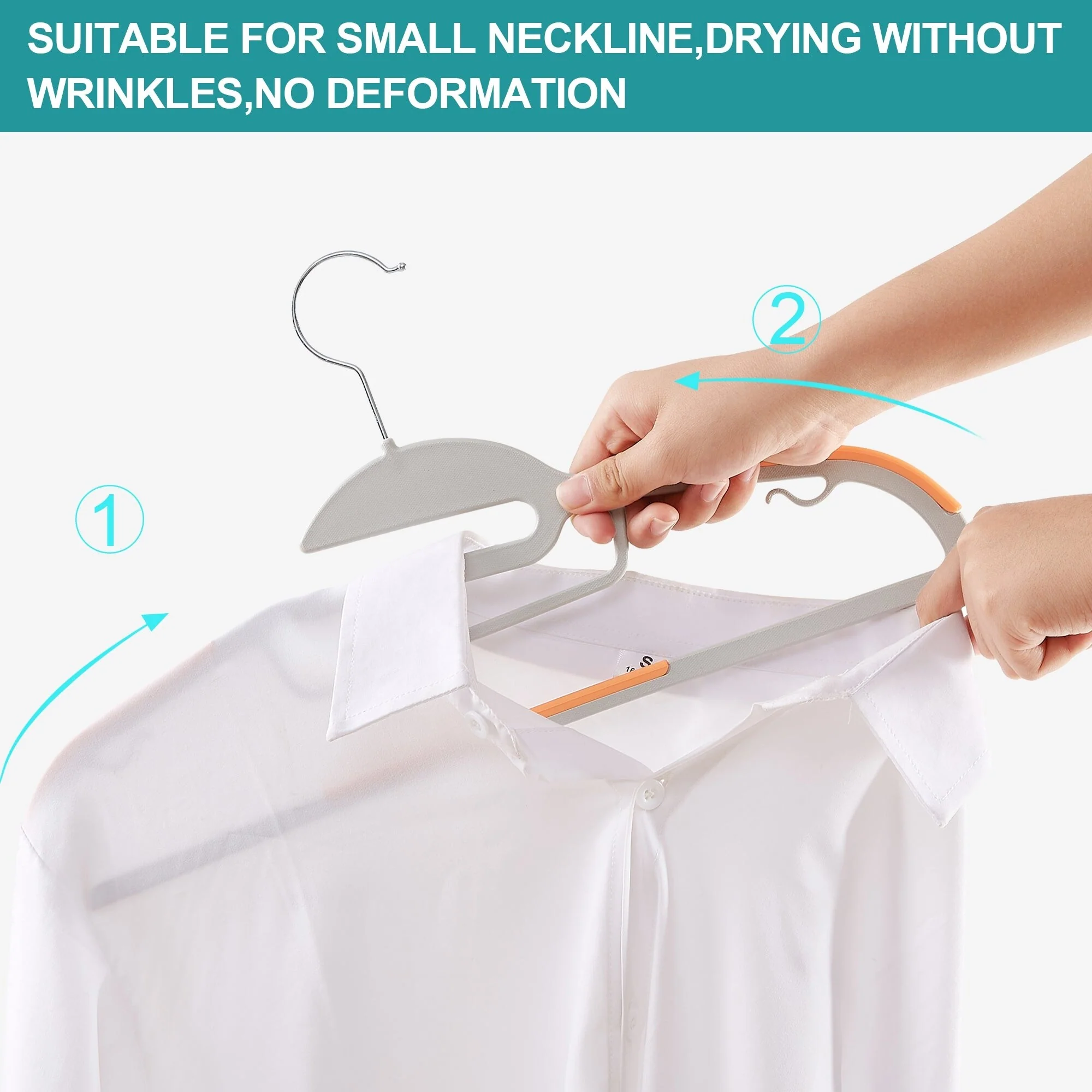Non-Slip Plastic Clothes Hangers with clips Heavy Duty Dry Wet Clothes Hangers Space-Saving Swivel Hook