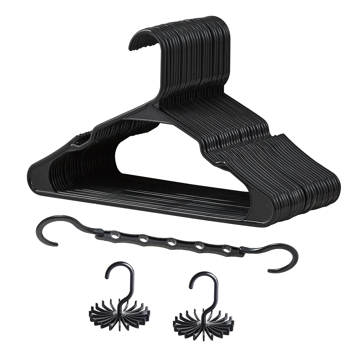 Javlergo 25/50 Pack Plastic Hanger, Space Saving, Sturdy Heavy Duty Clothing Notched Hangers