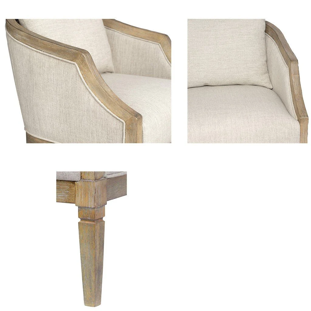 Upholstered Accent Chair with Removable Back Cushion and Recessed Arms