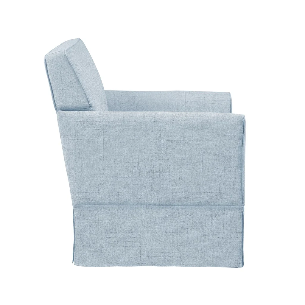 Upholstered Accent Chair with Track Arm and Skirted Base
