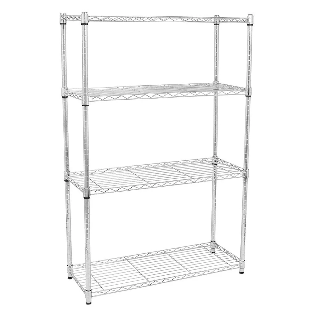 Chrome Plated Metal 4-shelf Pantry Storage