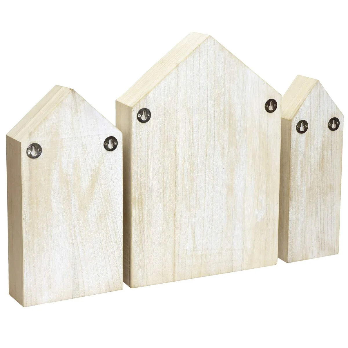 House-Shaped Wooden Shadow Cubby Display Shelf, Set of 3