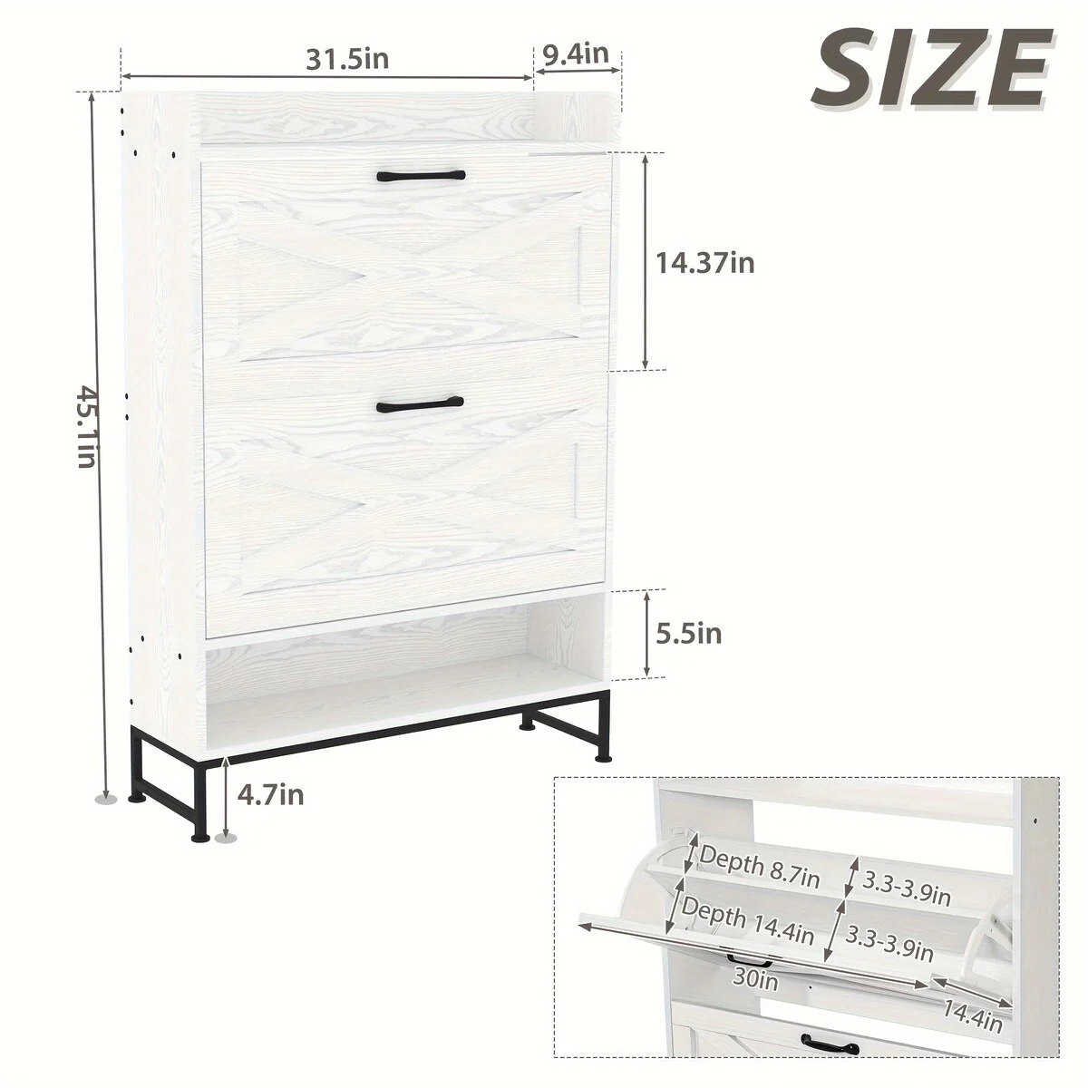 24 Pair Shoe Storage Cabinet