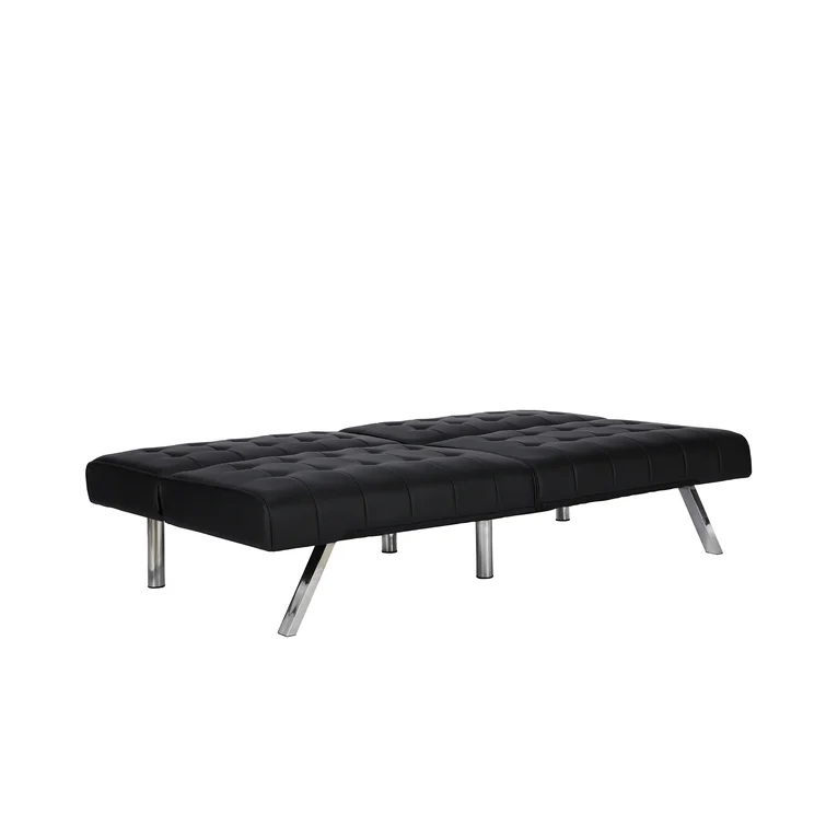 Acquaviva Twin 71'' Faux Leather Tufted Convertible Sofa