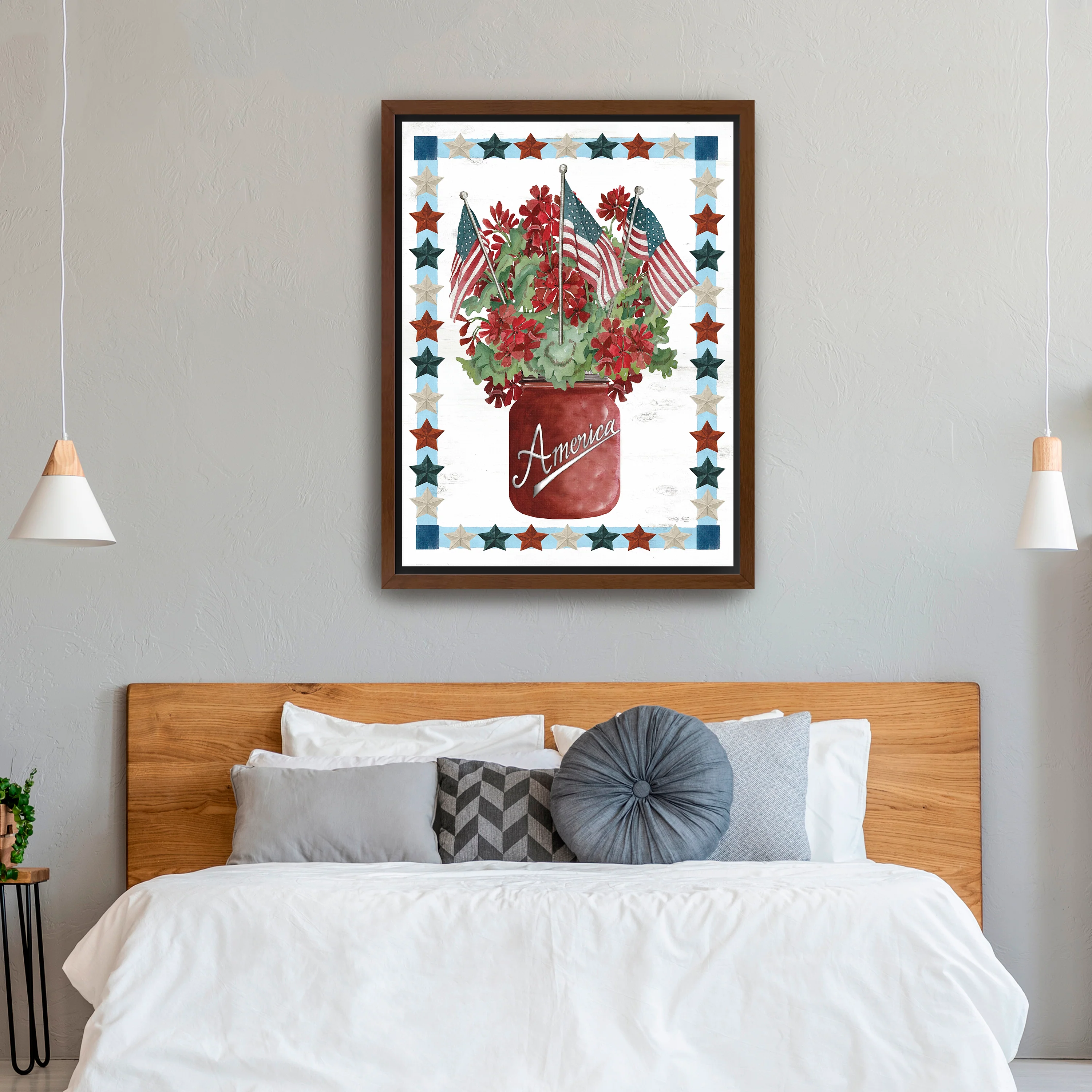 Patriotic Flowers Canvas Giclee